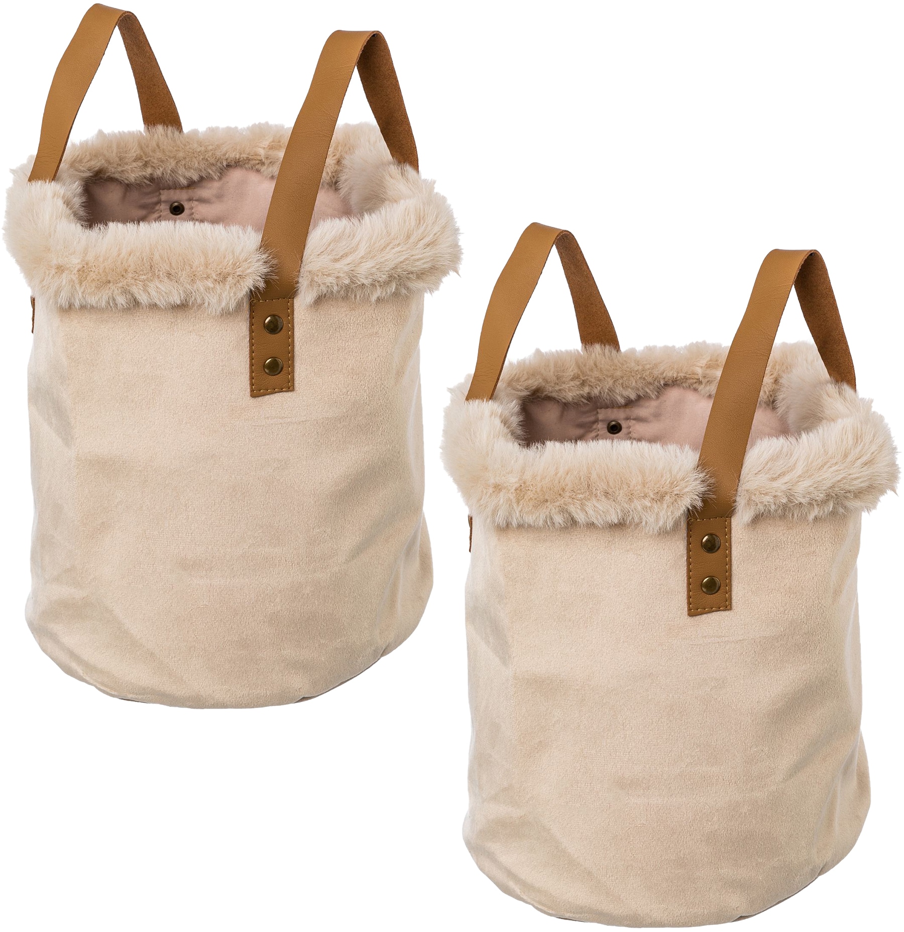 Creativ home Organizer »Weihnachtsdeko« mit Kunstfellrand und Henkel, Höhe 20 cm, auch als Übertopf geeignet