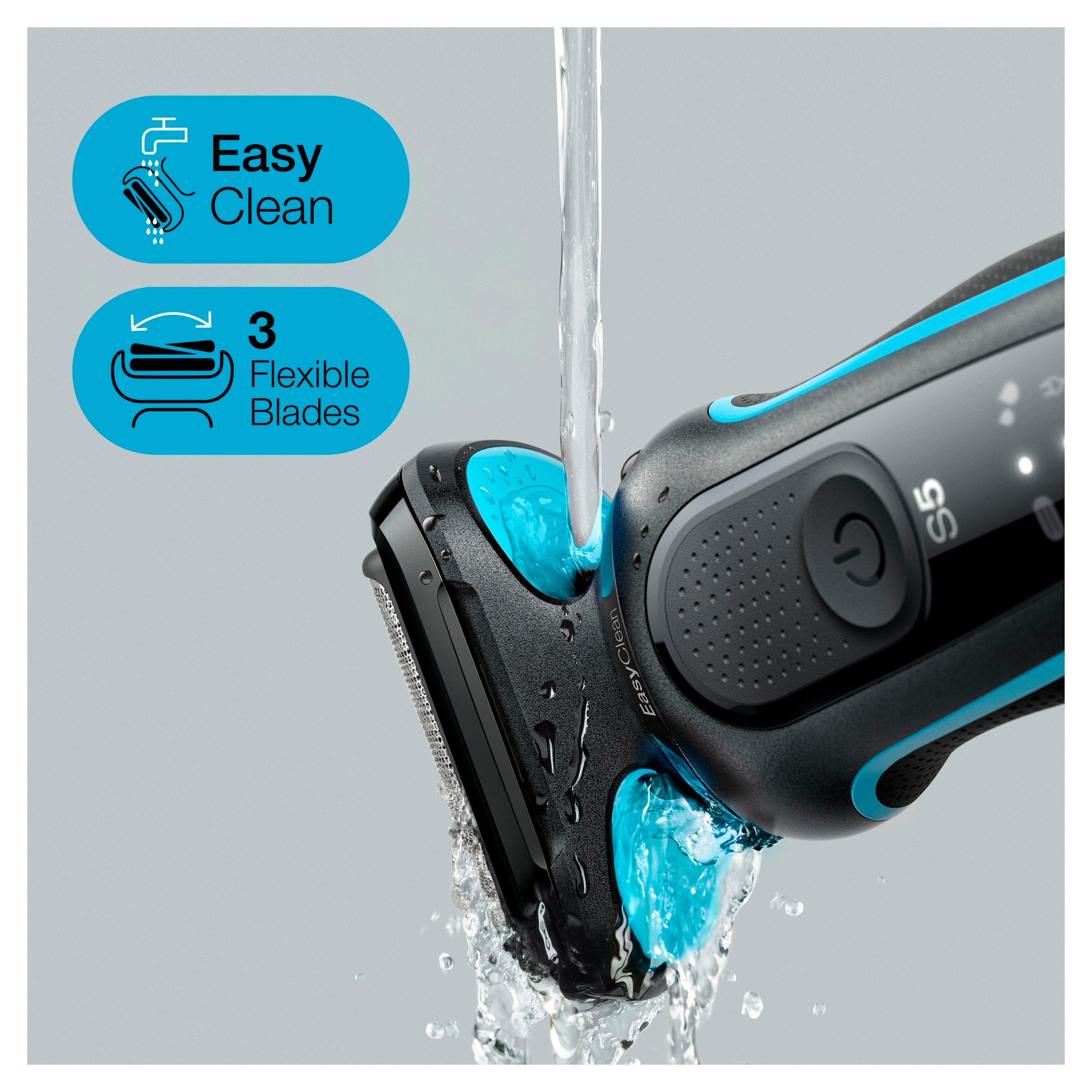 Braun Elektrorasierer »Series 5 51-M4500cs«, 1 St. Aufsätze, EasyClick-Barttrimmer-Aufsatz, Wet&Dry