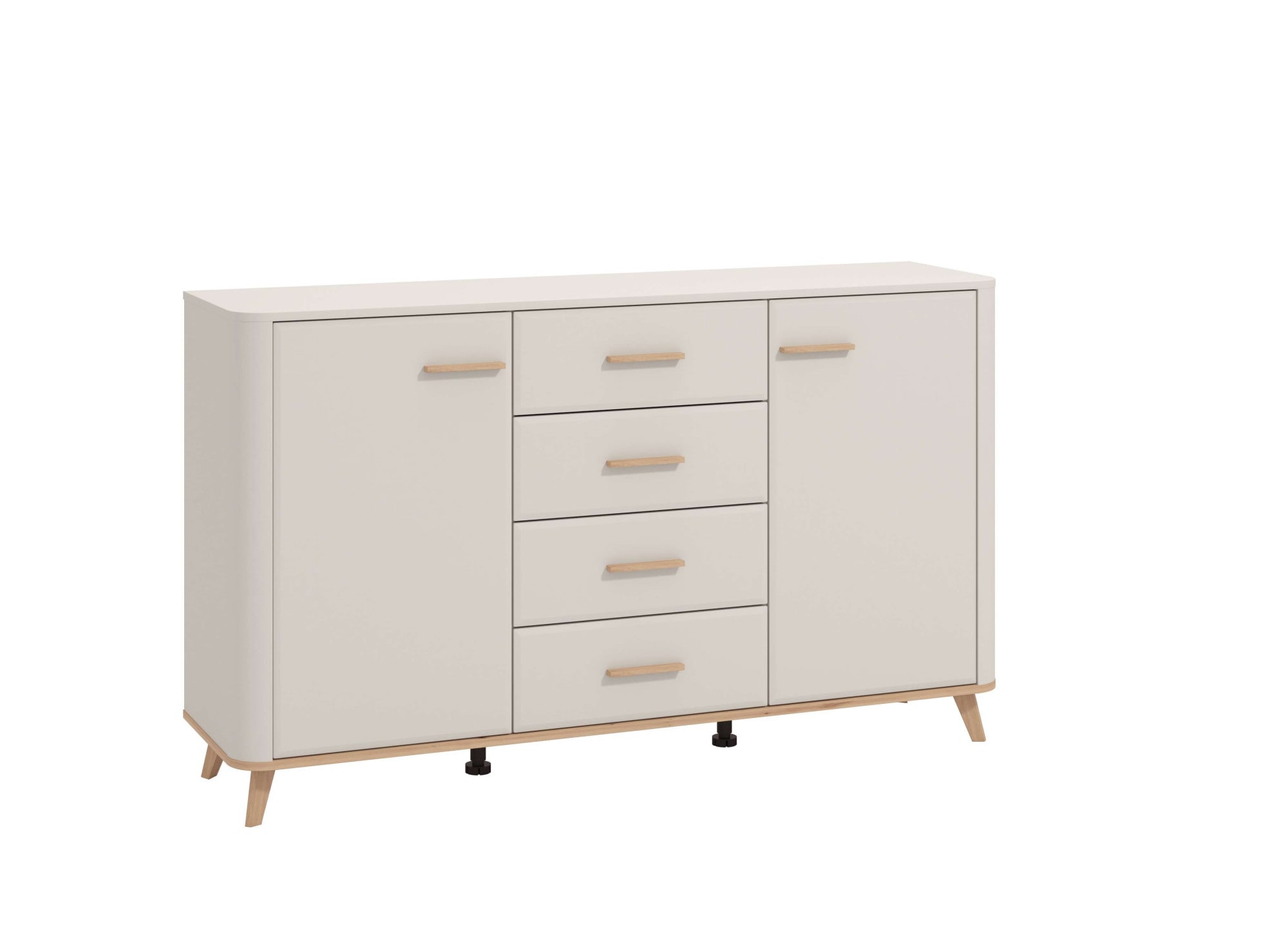 Image of Home affaire Sideboard "Darwen Kombikommode, Sideboard, Schubladenkommode" Abgerundete Kanten, matte Kaschmir-Oberflächen, Gesamtmasse:154x40x90,5