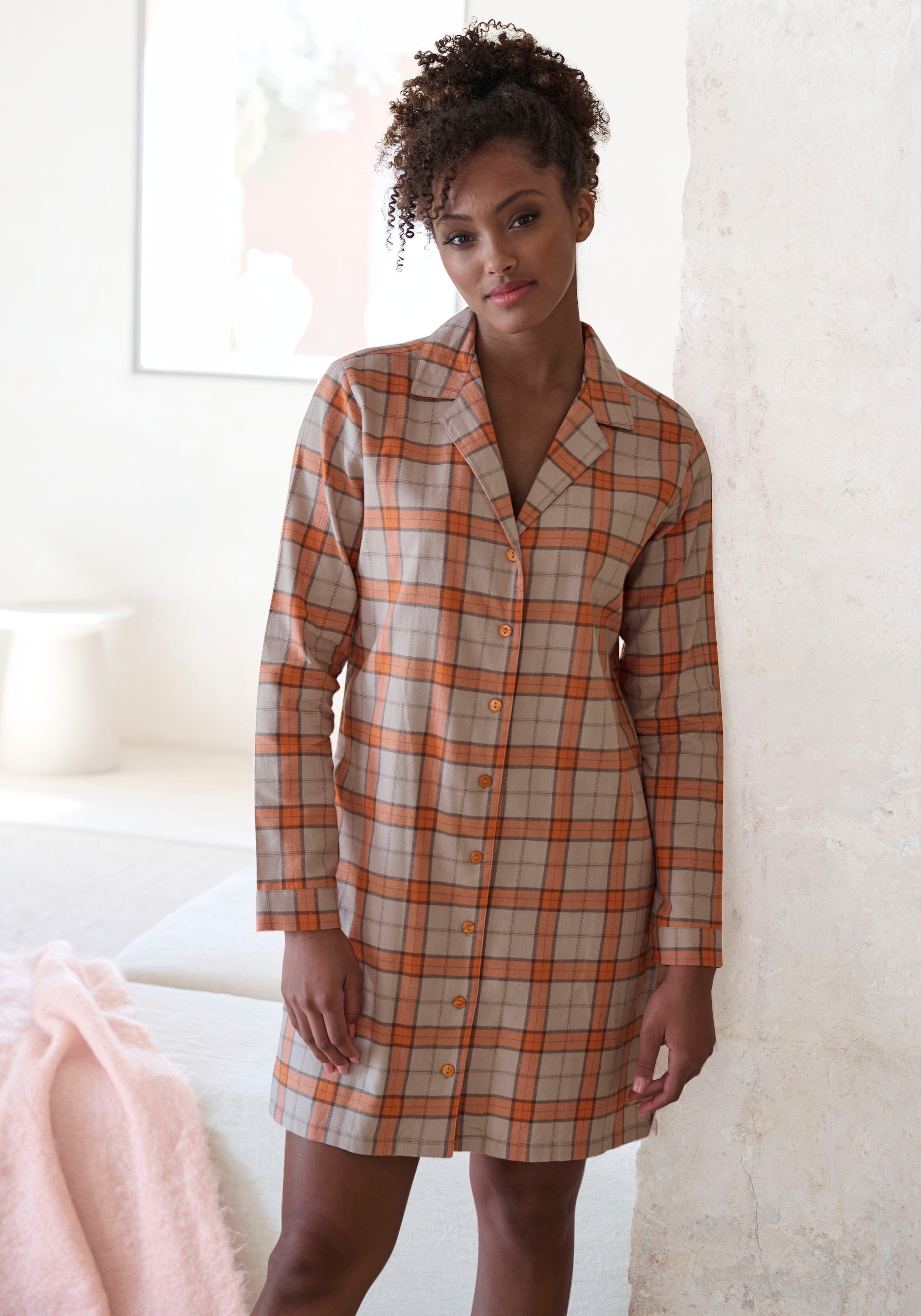 Image of Vivance Dreams Nachthemd Ohne Taschen aus kuschelig weichem Flanell