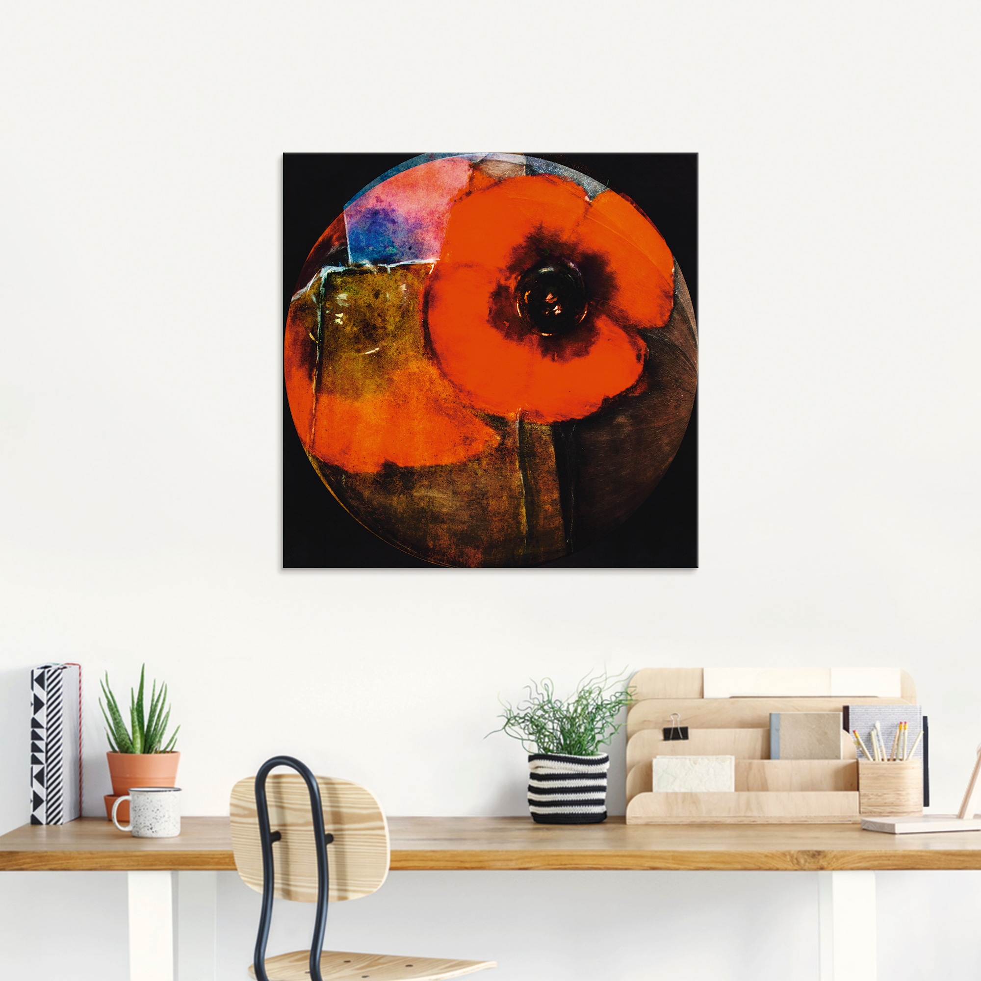 Artland Glasbild »Roter Mohn - abstrakt«, Blumen, (1 St.), in verschiedenen Grössen
