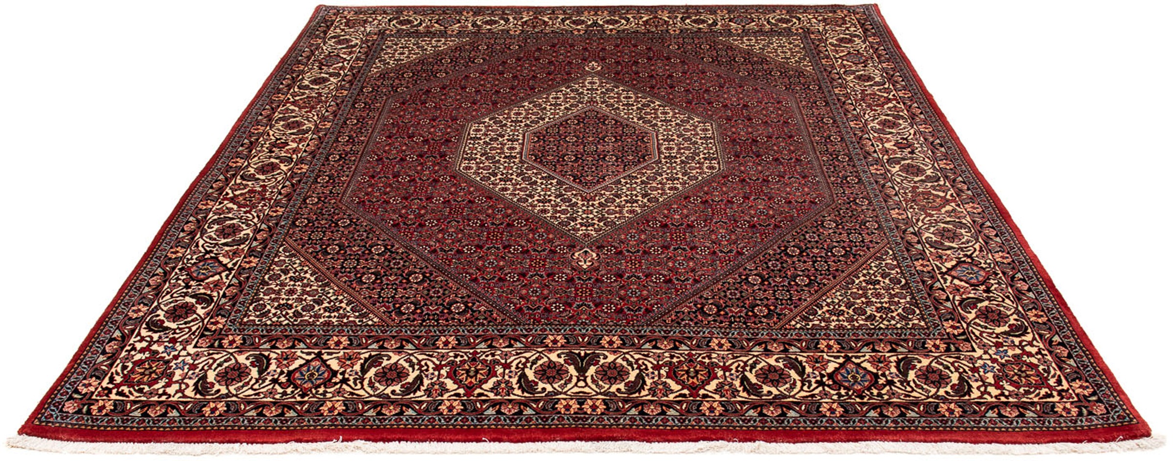 Image of morgenland Orientteppich »Perser - Bidjar - 247 x 202 cm - dunkelrot«, rechteckig, 15 mm Höhe, Wohnzimmer, Handgeknüpft, Einzelstück mit Zertifikat bei Ackermann Versand Schweiz