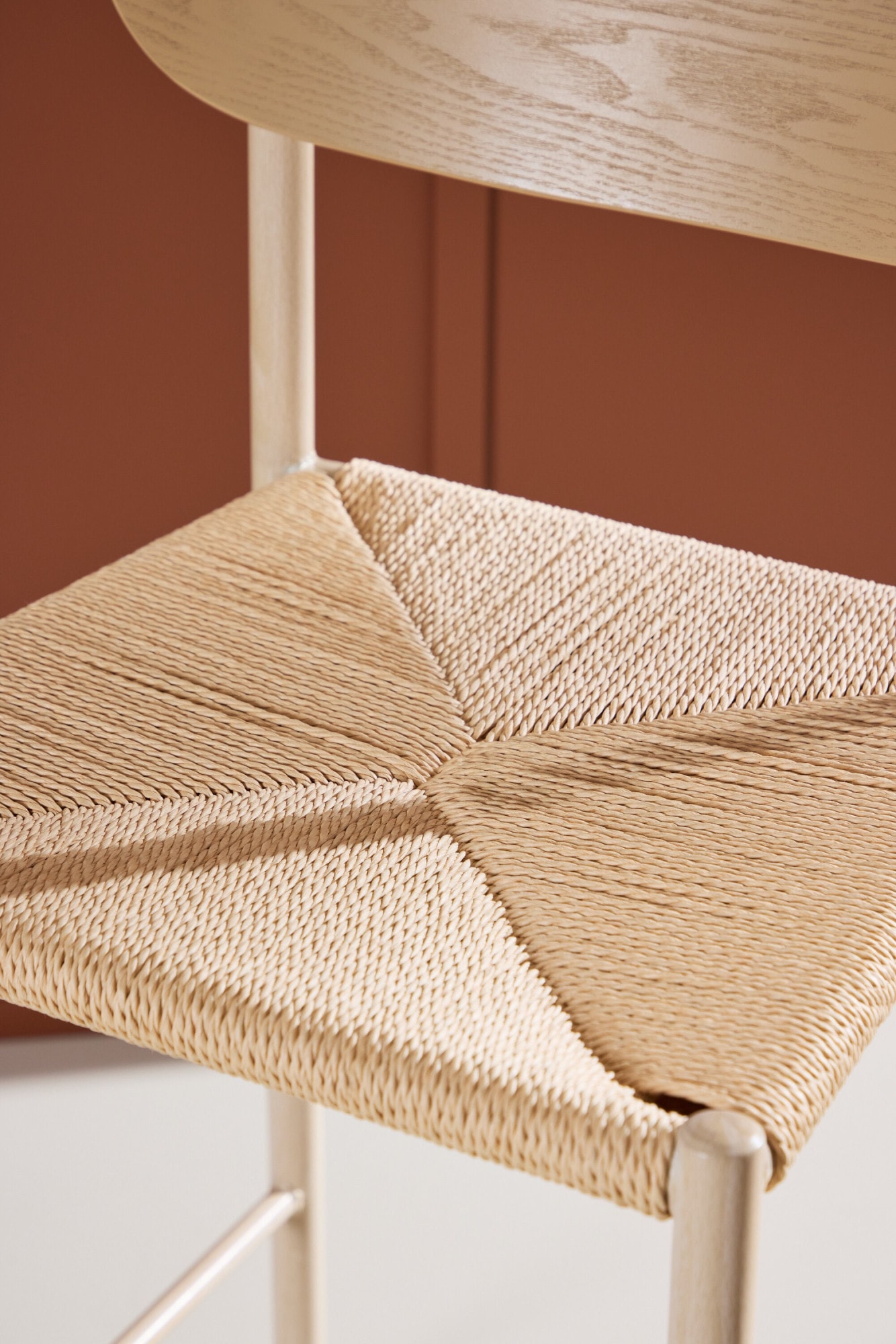 Venture Home Barhocker »Polly, Barhocker mit Rückenlehne und geflochtenem Seilsitz, 120 kg« 1 Stk. tlg. Tresenstuhl, Rattan, Stahlrahmen, geflochtenes Seil, hell