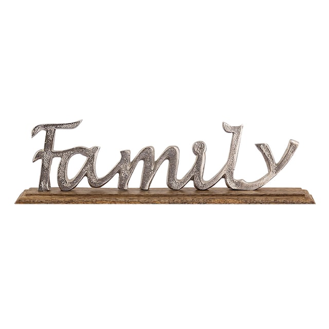 my home Deko-Schriftzug »Family«, aus Metall, auf Holz maintenant