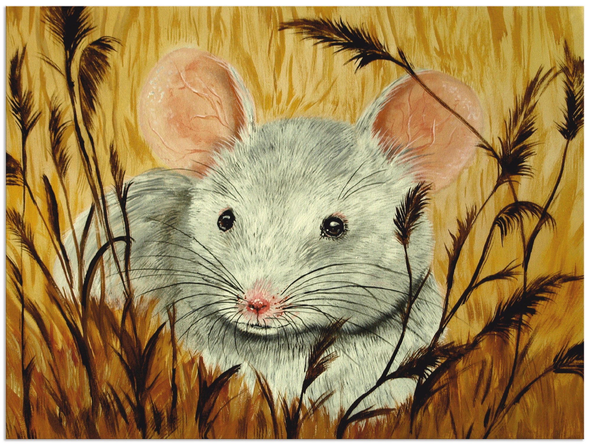 Image of Artland Wandbild »Maus«, Haustiere, (1 St.), in vielen Grössen & Produktarten - Alubild / Outdoorbild für den Aussenbereich, Leinwandbild, Poster, Wandaufkleber / Wandtattoo auch für Badezimmer geeignet bei Ackermann Versand Schweiz