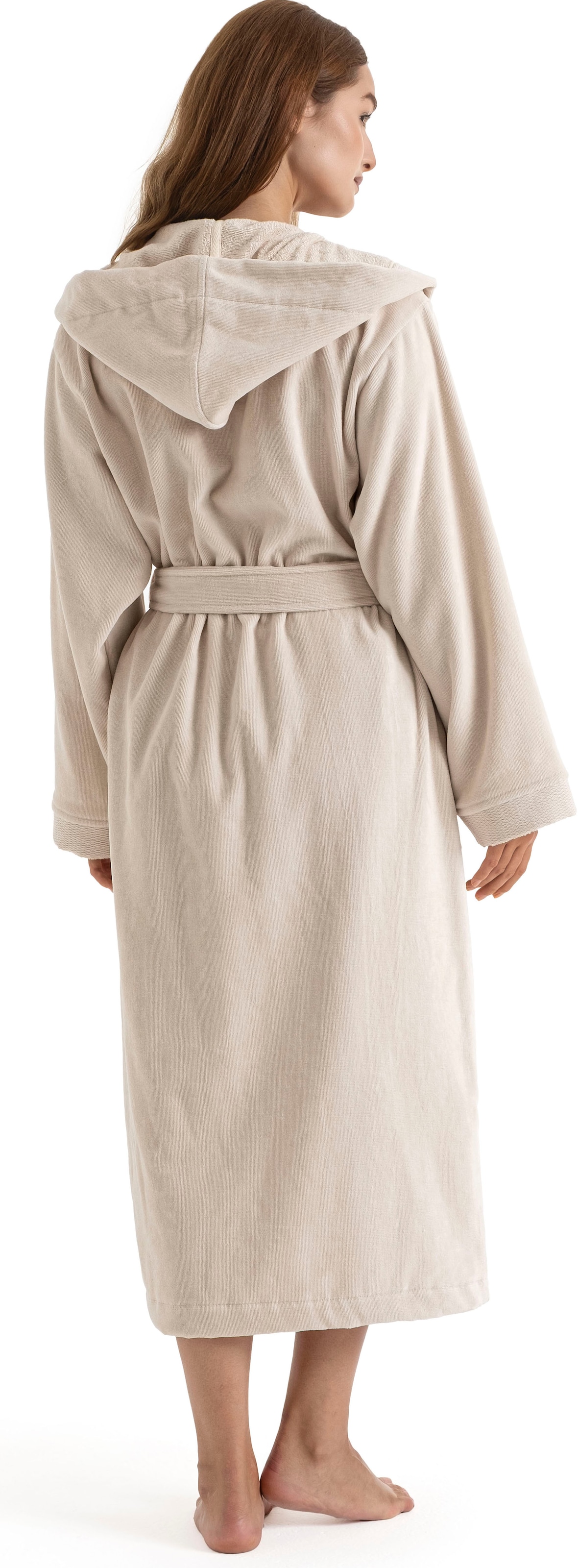 GOODproduct Peignoir de bain unisexe »Fenya, 330 g/m², Premium, Hotelbademantel, Morgenmantel,  Sauna & Spa« 1 cuis Reissverschlusstaschen, weich mit GRATIS-Zugabe: 1x Duschtuch 70x140 cm