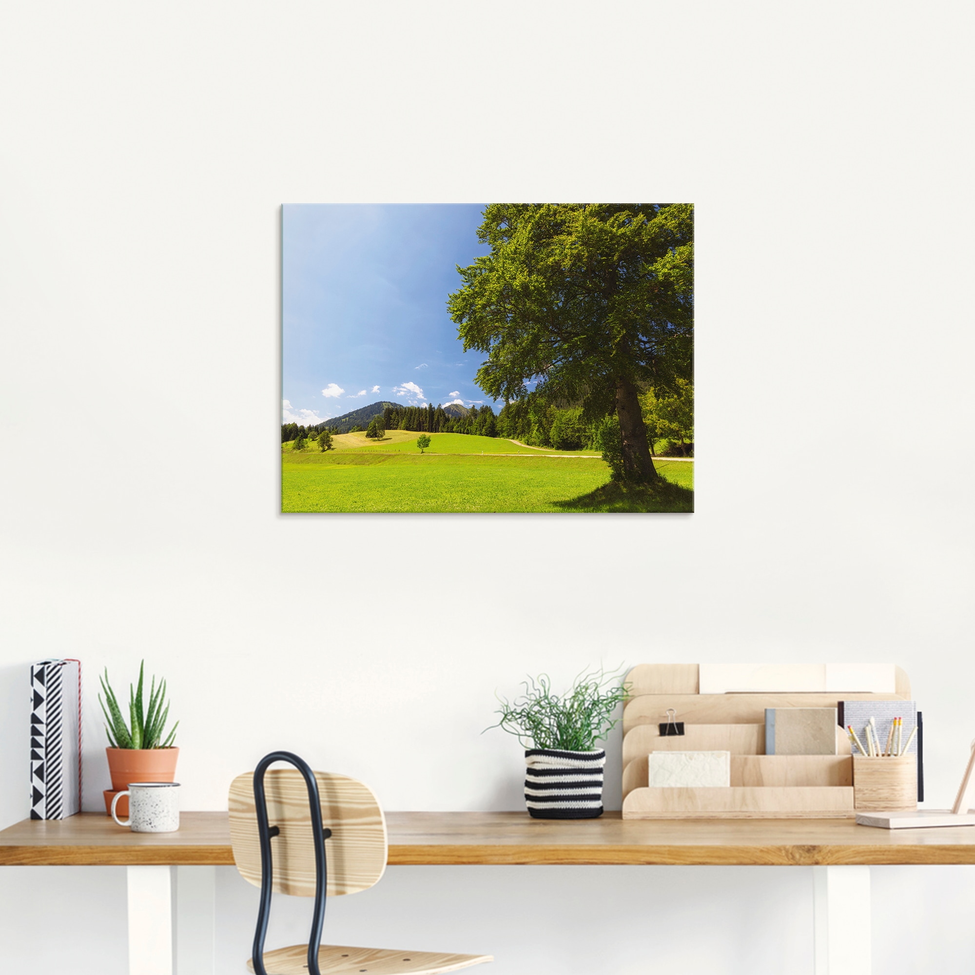 Artland Glasbild »Bayrische Landschaft«, Wiesen & Bäume, (1 St.), in verschiedenen Grössen