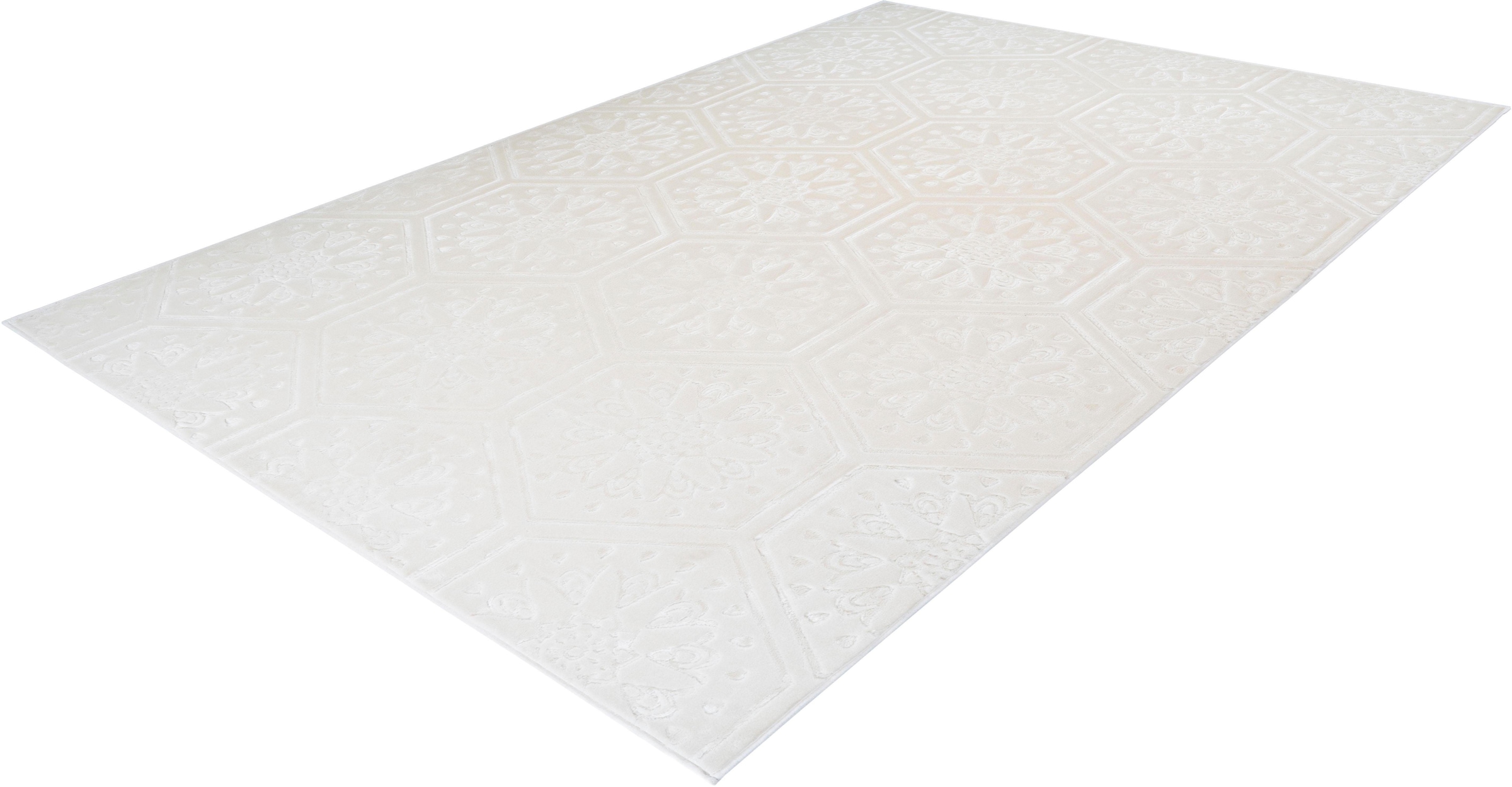 calo-deluxe Teppich »Latemar 300« rechteckig 7 mm Höhe weiche Fell Haptik, Relief Muster, Wohnzimmer, Schlafzimmer