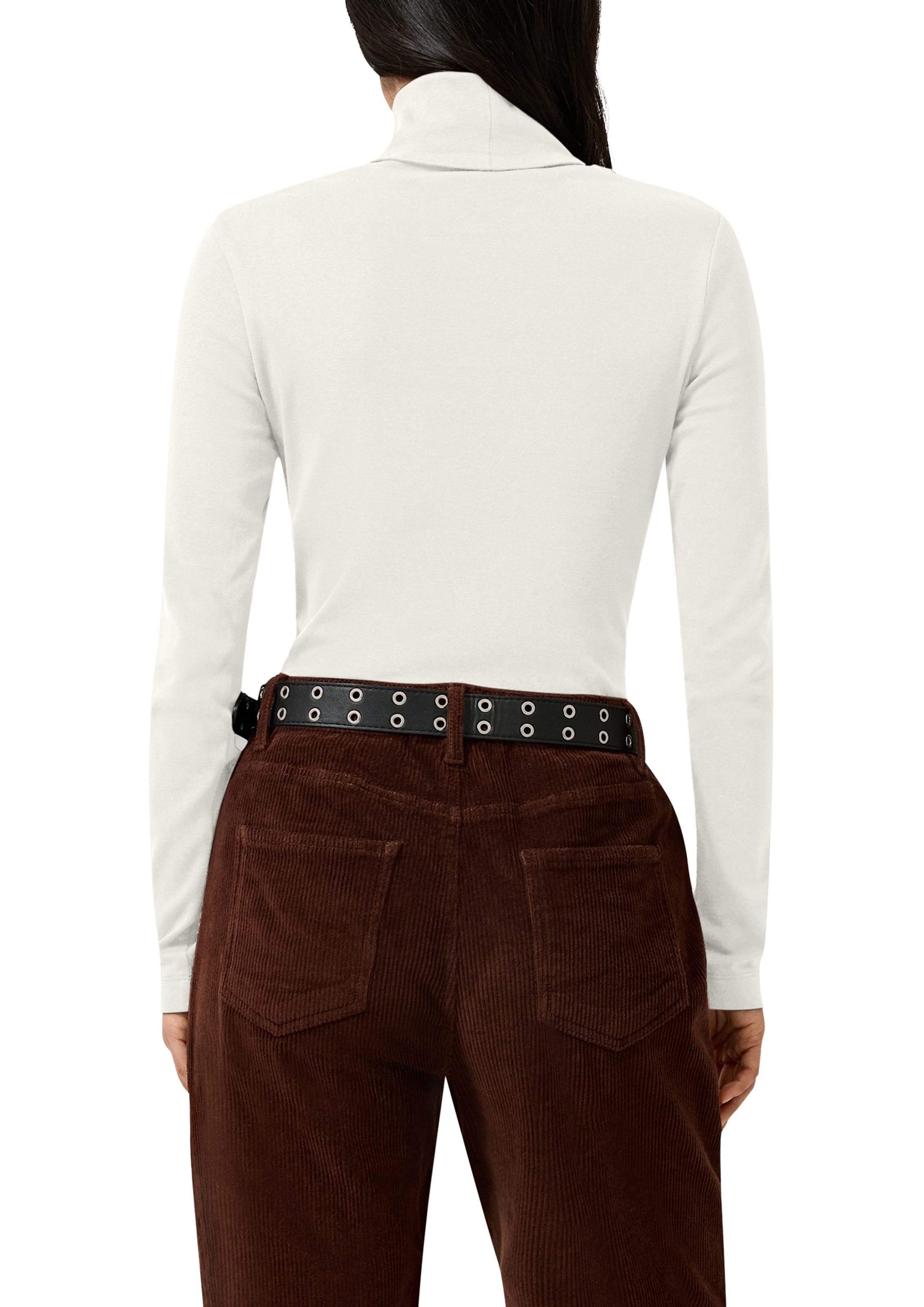 QS T-shirt à col roulé Langarmshirt mit Rolli / Baumwolle