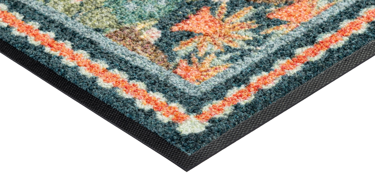 wash+dry by Kleen-Tex Fussmatte »Garden Luxe Blue« rechteckig 7 mm Höhe auch als Läufer erhätlich, waschbar und trocknergeeignet