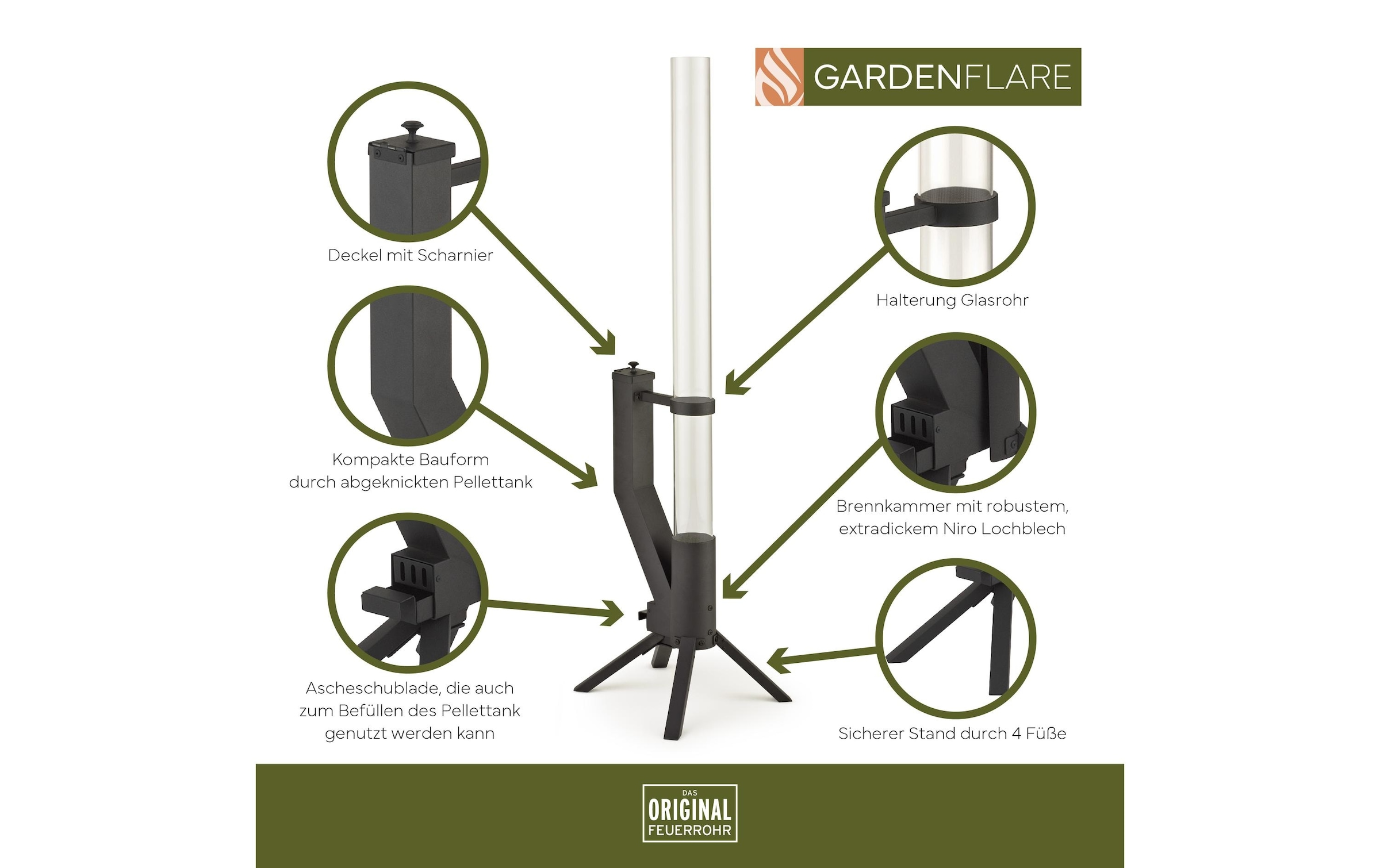   Feuerstelle »Gardenflare Klassik Feuerrohr«