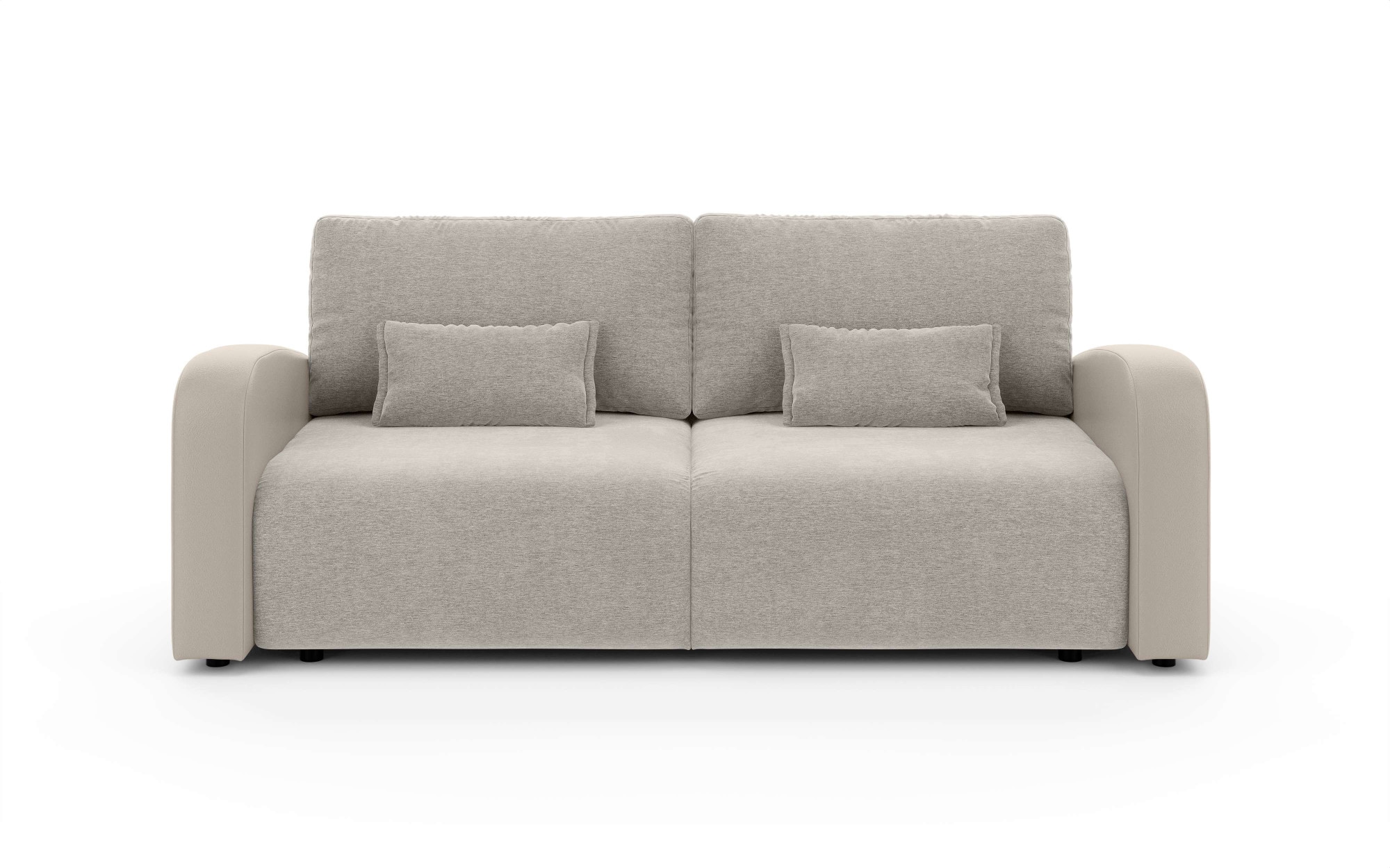 INOSIGN 3-Sitzer »JIGGS wahlweise Schlafsofa mit Bettkasten, Masse B/H/T: 228/96/110 cm«, Sofa mit Wellenunterfederung, enthält 2 Rückenkissen und 2 Zierkissen