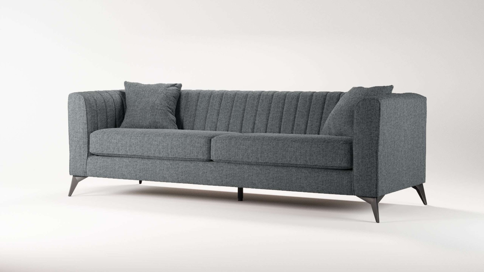 Places of Style 4-Sitzer »MATTHEW elegantes Designsofa, Masse B/T/H: 231/86/74 cm«, XXL, Steppung im Rücken, lose Sitzkissen, incl 2. Zierkissen