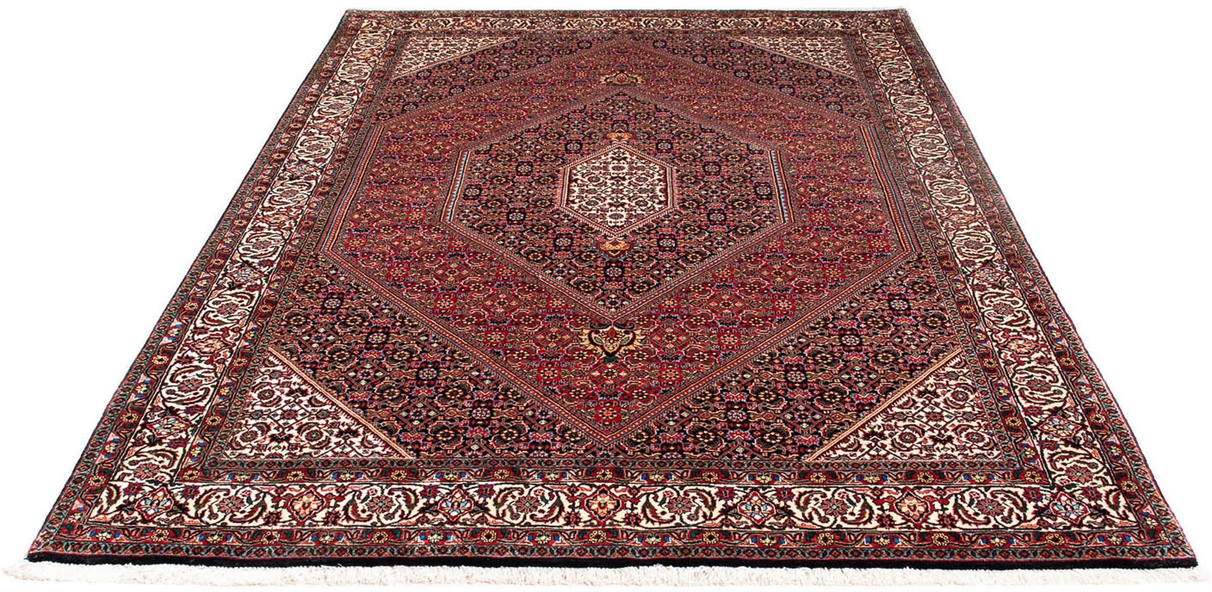Image of morgenland Orientteppich »Perser - Bidjar - 232 x 168 cm - dunkelrot«, rechteckig, 15 mm Höhe, Wohnzimmer, Handgeknüpft, Einzelstück mit Zertifikat bei Ackermann Versand Schweiz