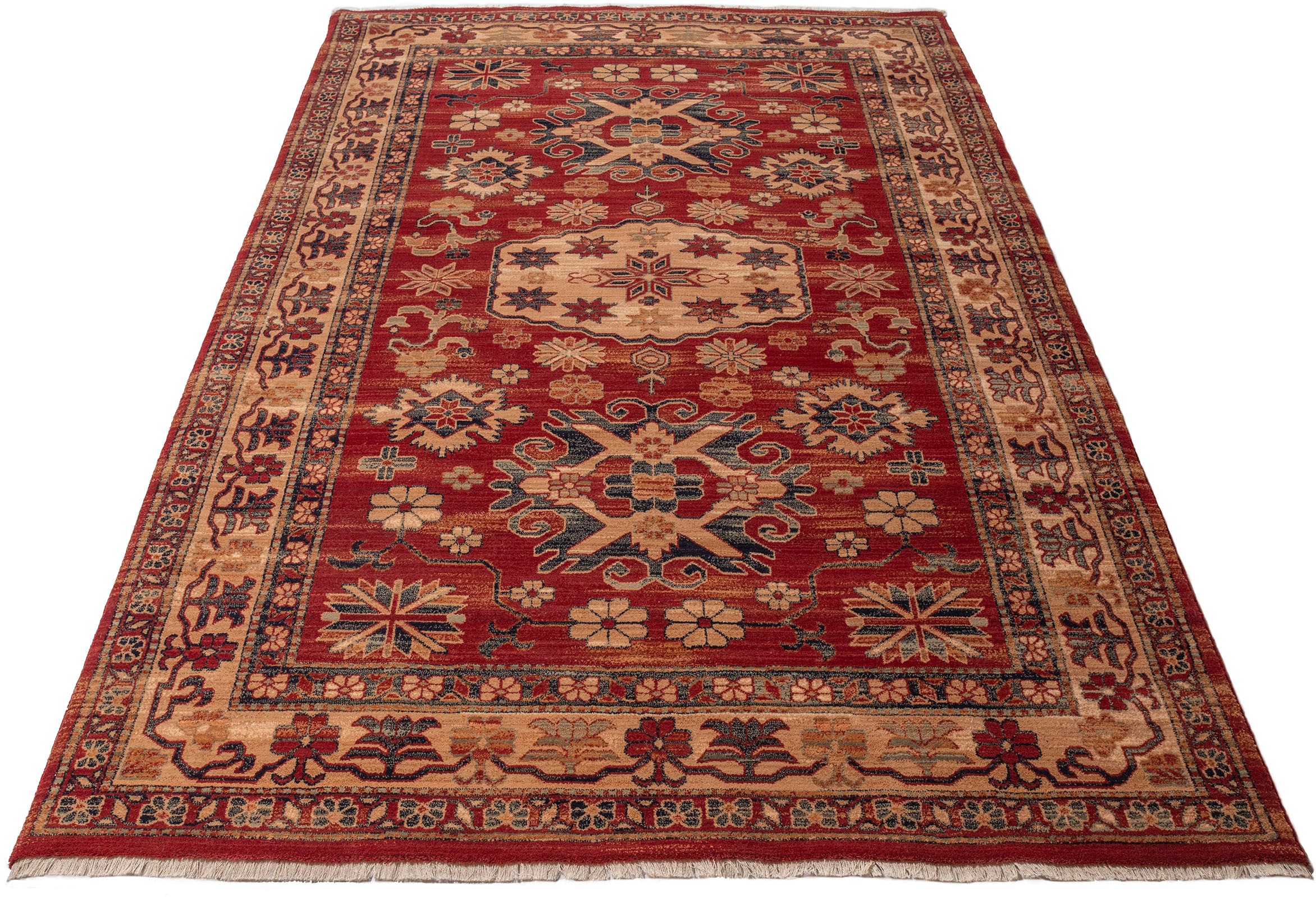 Image of THEKO Wollteppich »Saharna 2856«, rechteckig, 12 mm Höhe, reine Wolle, Orient-Optik, mit Fransen, ideal im Wohnzimmer & Schlafzimmer bei Ackermann Versand Schweiz