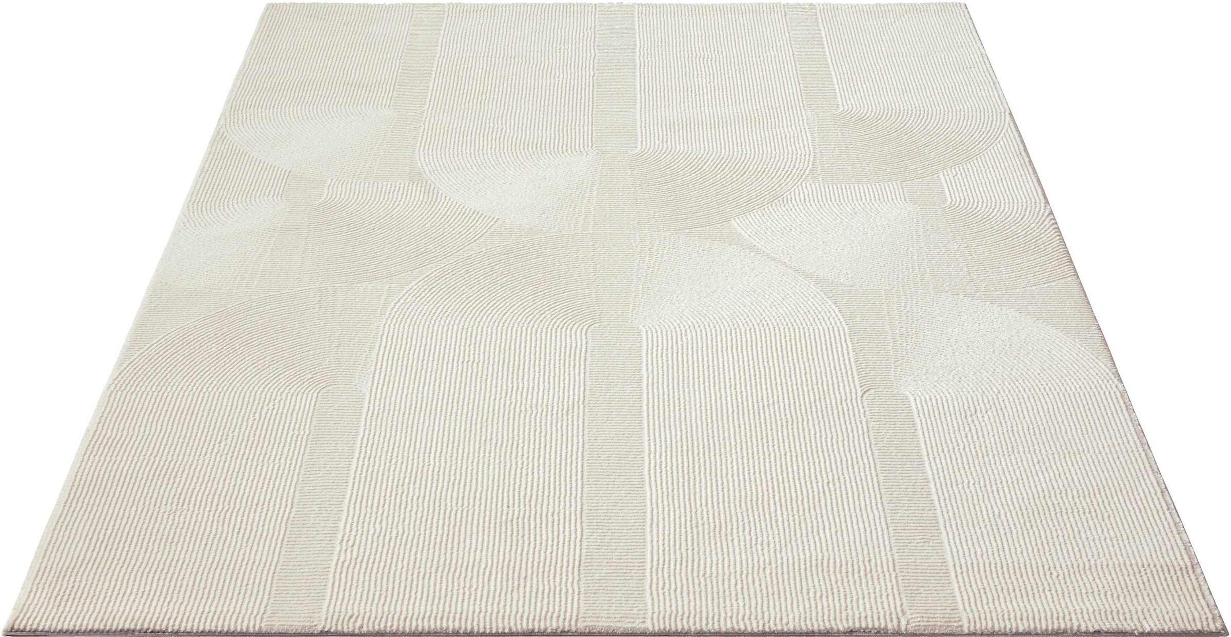 merinos Teppich »Sign 1904«, rechteckig, 12 mm Höhe, Hoch Tief Struktur, Geometrisch, 100% recyceltem Polyester, Wohnzimmer
