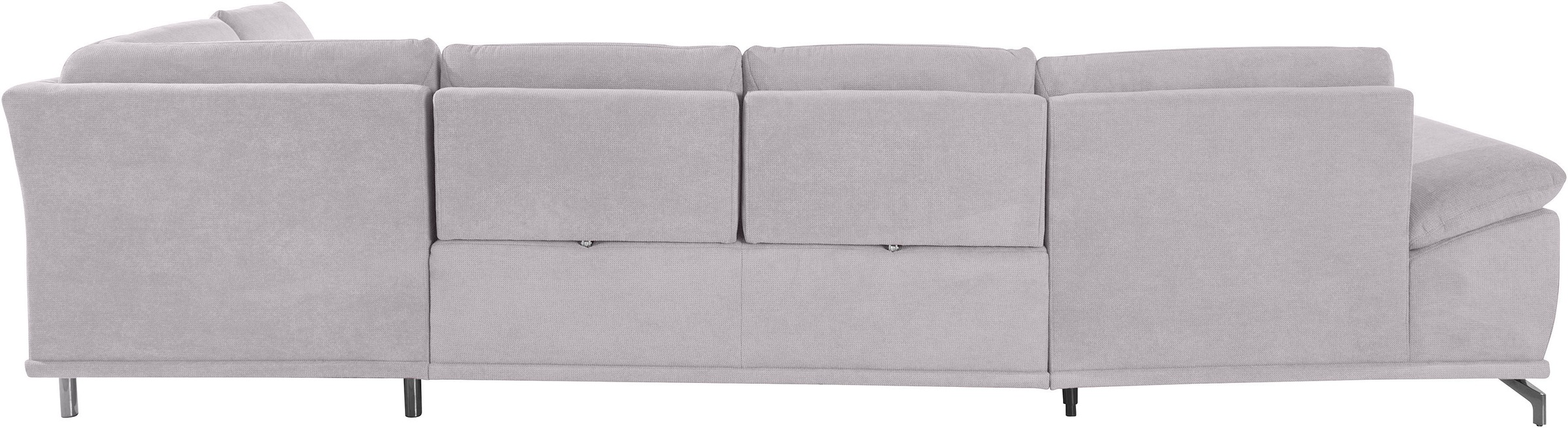Places of Style Wohnlandschaft »Costello U-Form, mit Sitztiefenverstellung, Armteilverstellung und«, 3 Nierenkissen, optional Bettfunktion und Bettkasten
