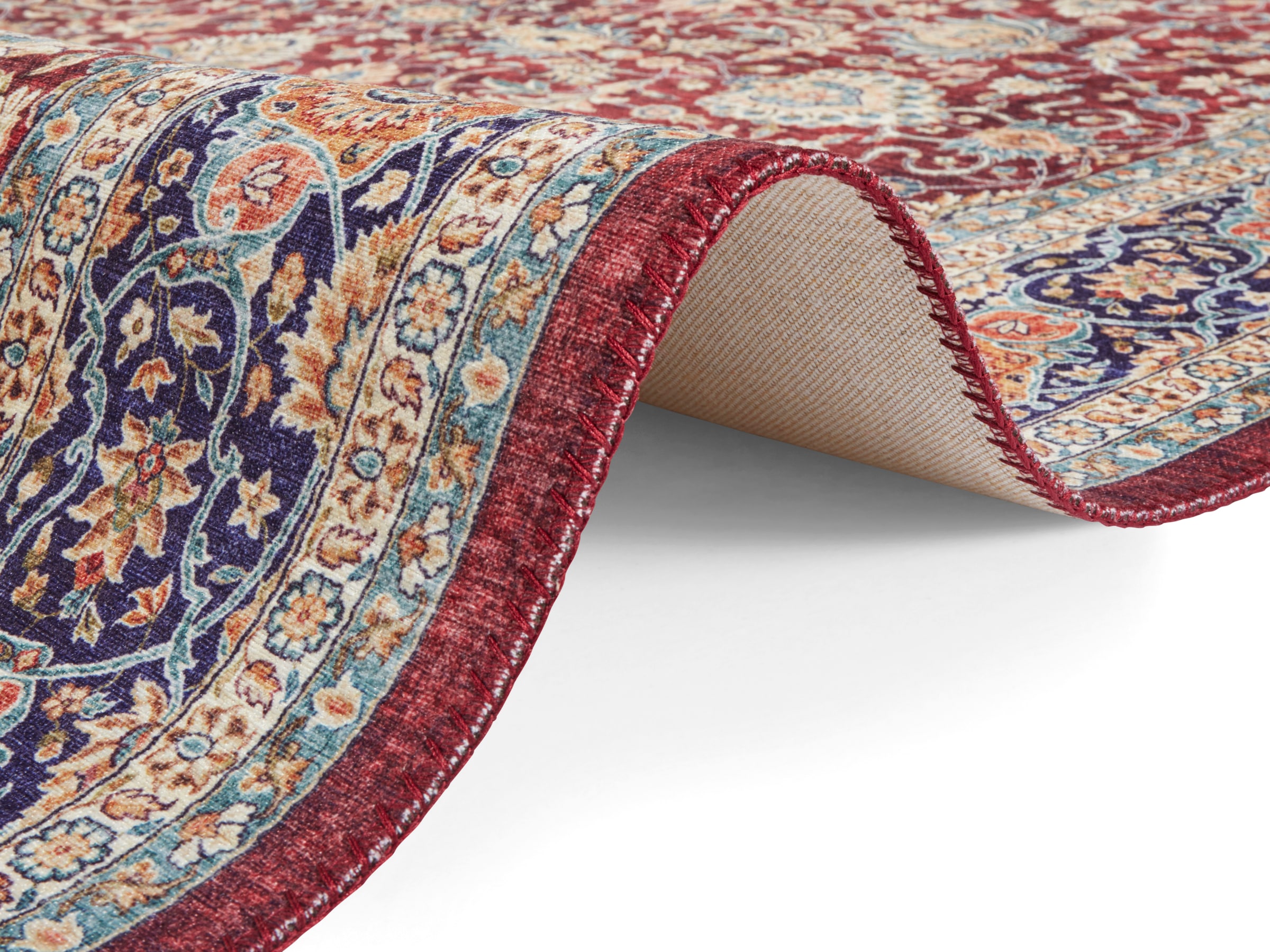 ELLE DECORATION Teppich »Keshan Maschad«, rechteckig, 5 mm Höhe, Orientalisch, Läufer, Kurzflor, Vintage, Wohnzimmer, Schlafzimmer
