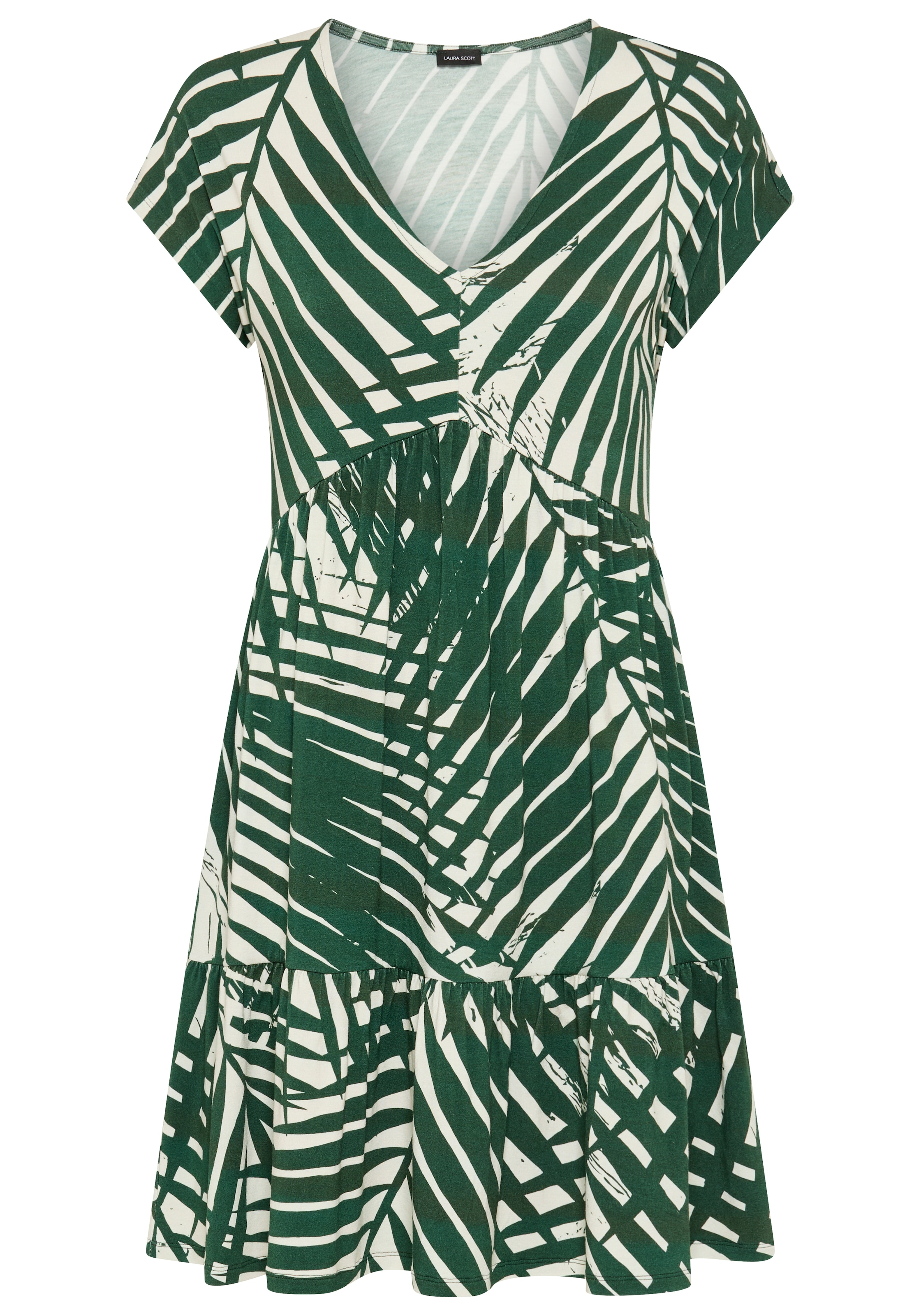 Laura Scott Sommerkleid gemustertes Design, besondere Nahtführung mit Volantsaum