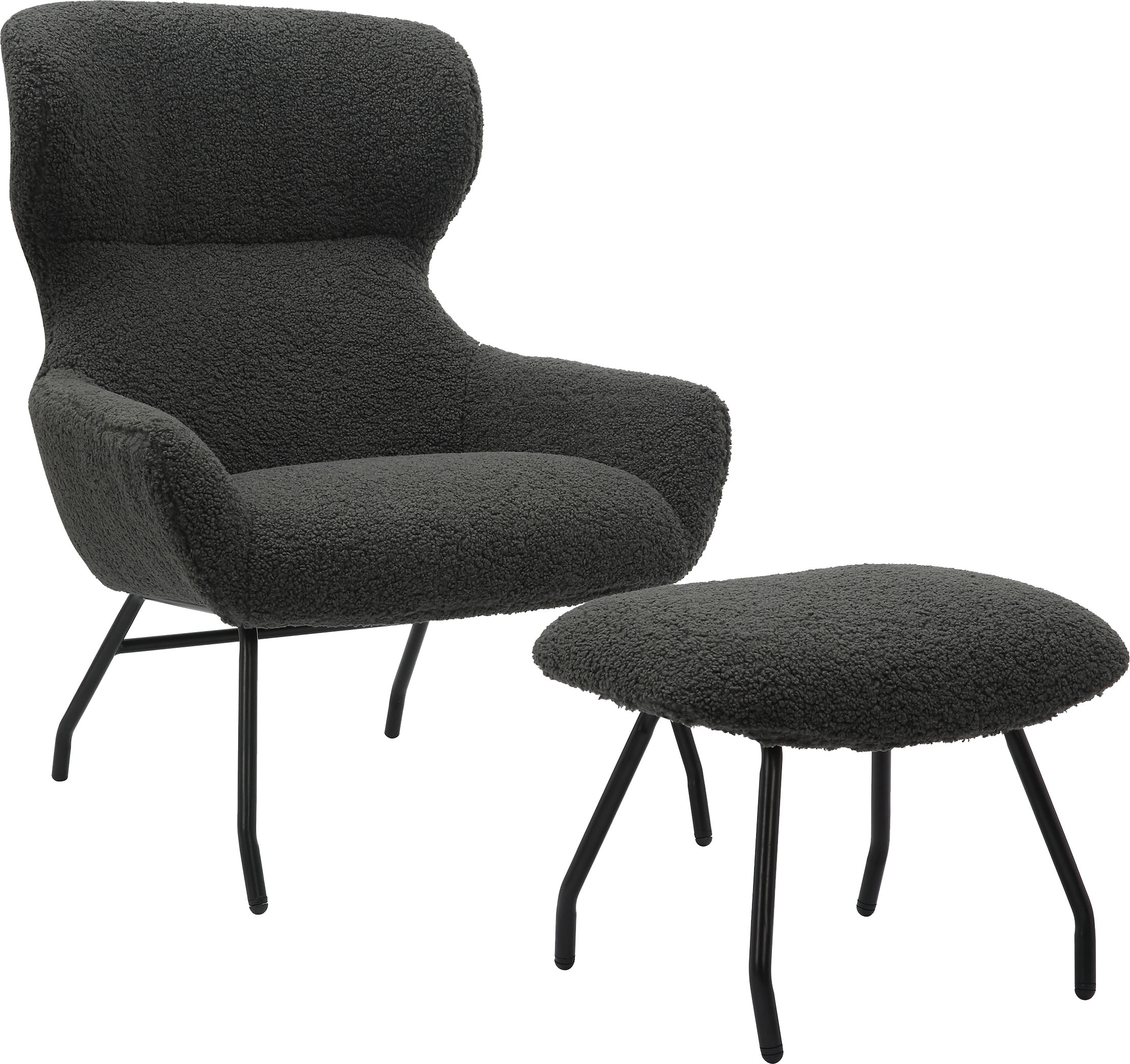 SalesFever Sessel »Orlando Bequemer Sessel zum Entspannen«, (Set, 2 St.), mit Bezug in Teddyfelloptik