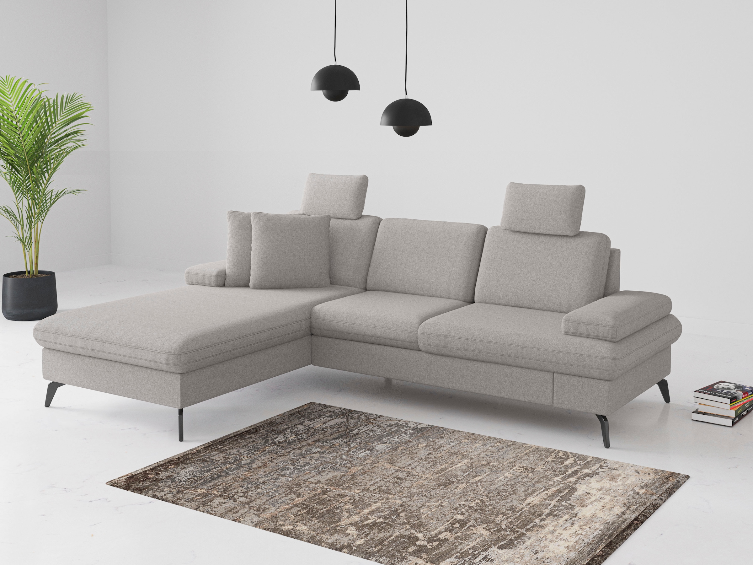 sit&more Ecksofa »Morris Jubi L-Form«, inkl. Armteilfunktion und 1 Zierkissen, wahlweise mit Bettfunktion
