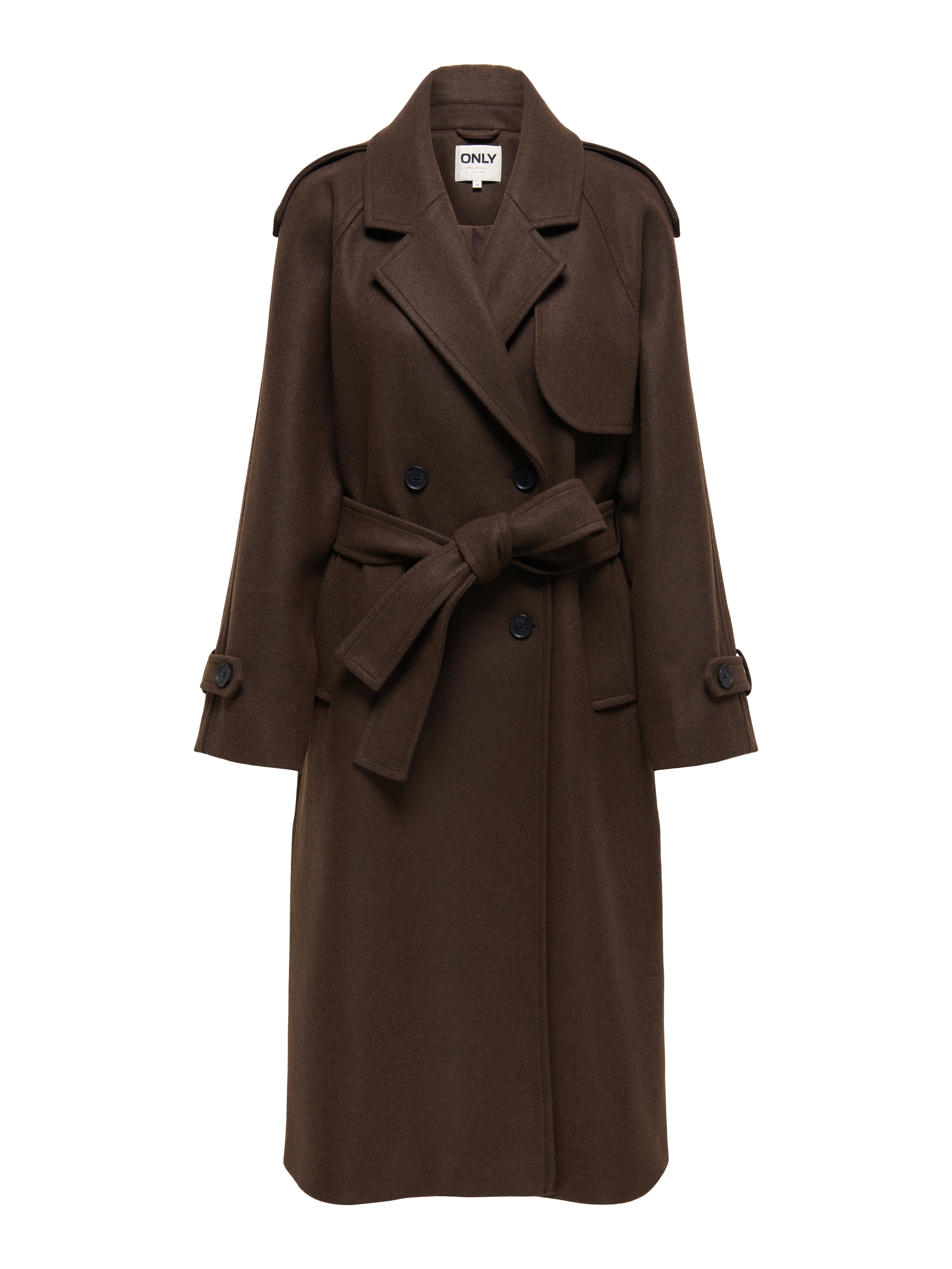 ONLY Manteau long »ONLDEAR-TRILLION LONG BELT COAT PNT NOOS« Kunstfaser