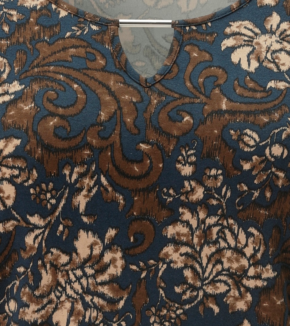 Aniston PLUS Langarmshirt mit silberfarbenem Schmuckstäbchen