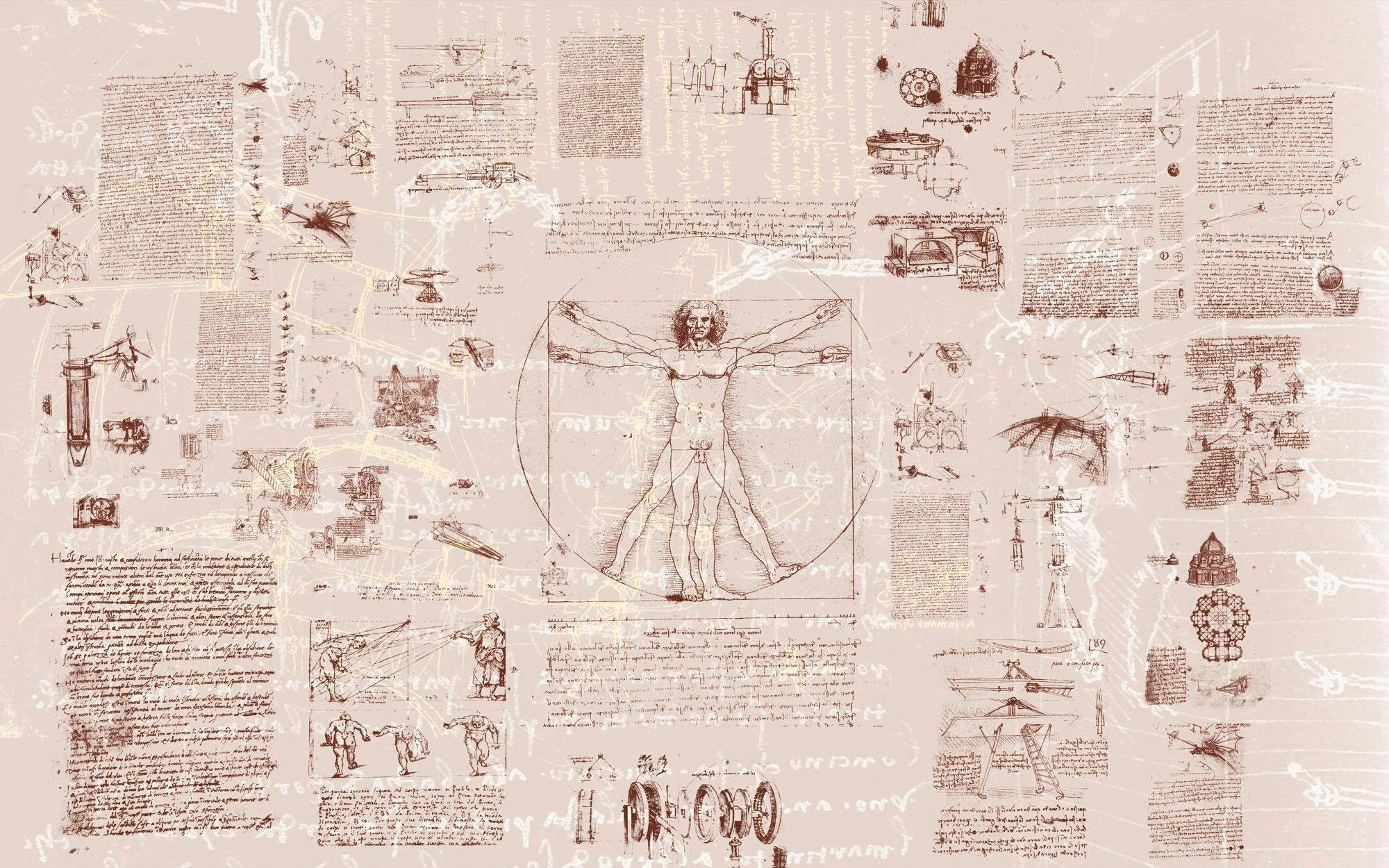 Image of Komar Vliestapete "Digitaldruck Vlies - Da Vinci - Grösse 400 x 250 cm" bedruckt glatt Wohnzimmer, Schlafzimmer