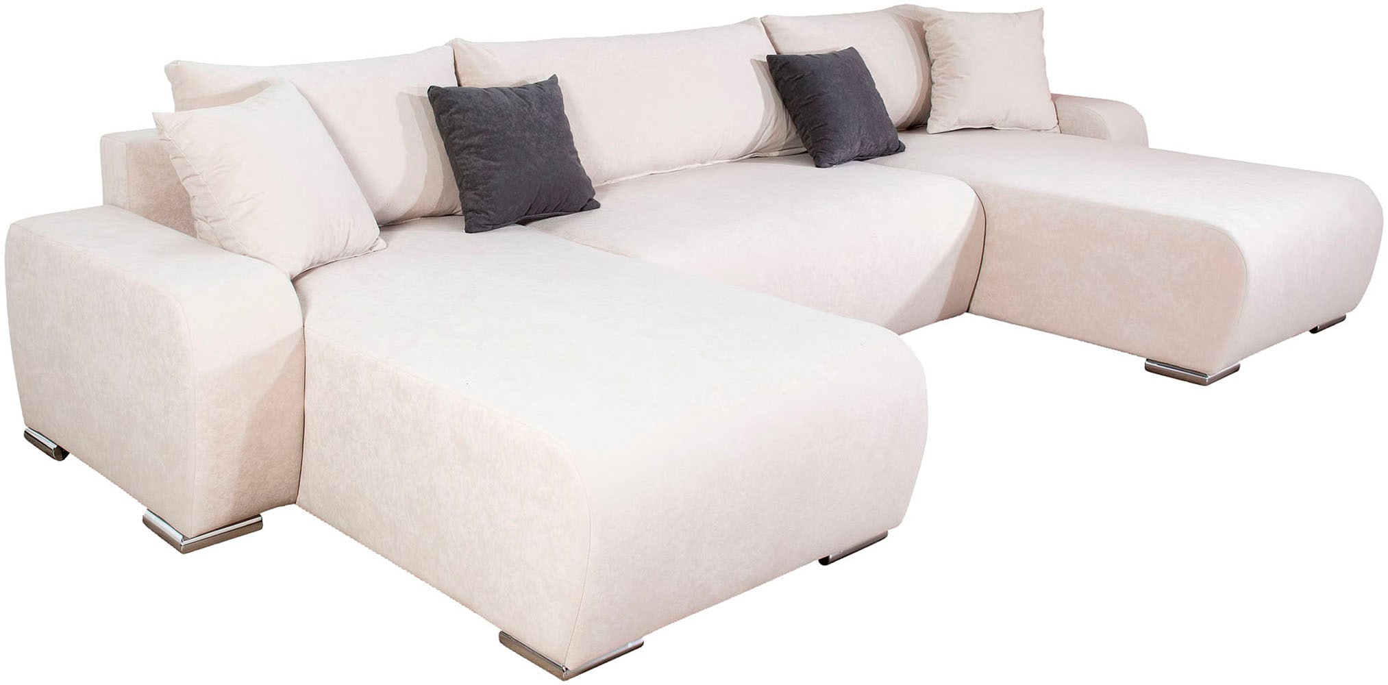COLLECTION AB Wohnlandschaft »Paola U-Form, B: 314 cm« Bettfunktion, Bettkasten & 4 Zierkissen, Federkern