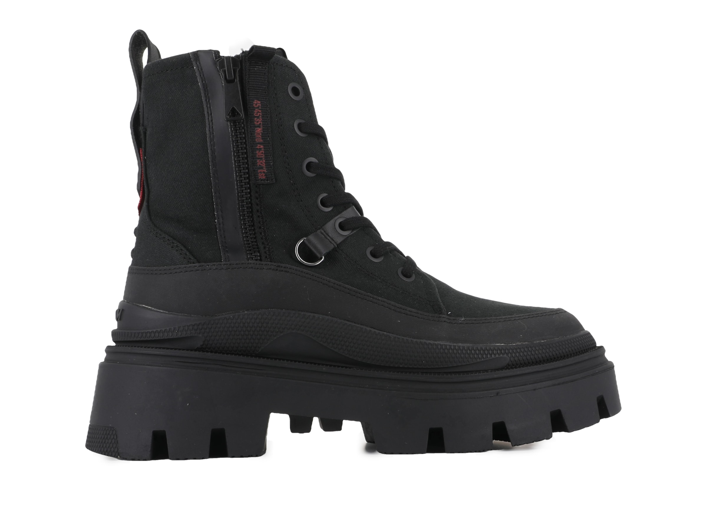 Palladium Schnürboots »PALLASQUAD ZIP TX«, Chunky Boots, Schnürstiefel mit Plateausohle aus Canvas