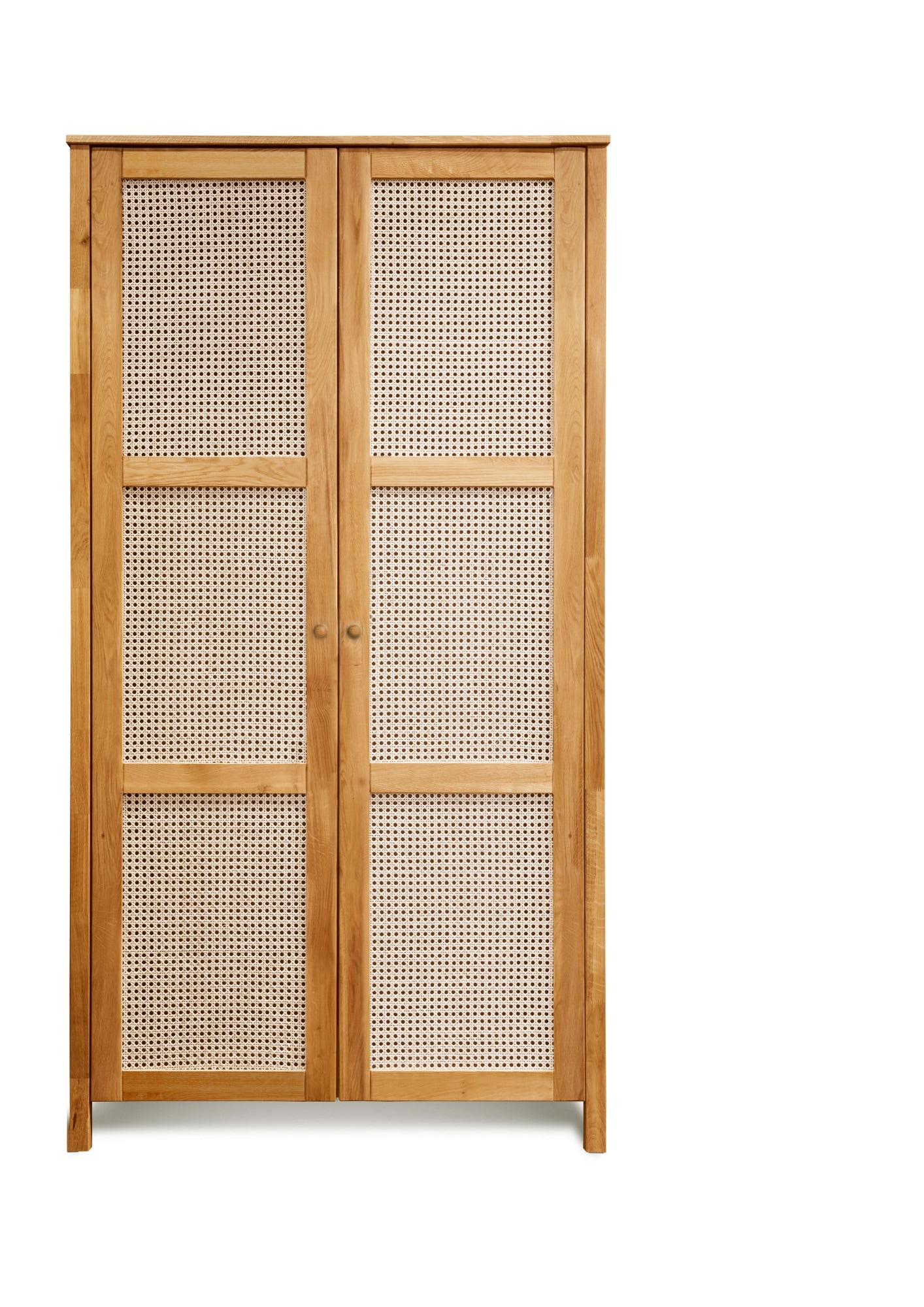 andas Drehtürenschrank »Hällevik Kleiderschrank, Aufbewahrung, Stauraum,«, Türfronten mit Wiener Geflecht, FSC® Zertifizierte massive Eiche