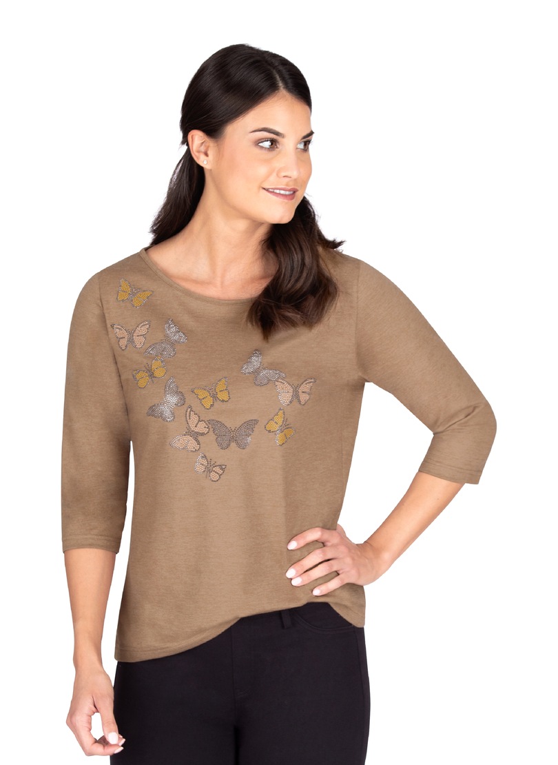 Image of Trigema Rundhalsshirt, mit 3/4-langen Armen und Glitzermotiv bei Ackermann Versand Schweiz
