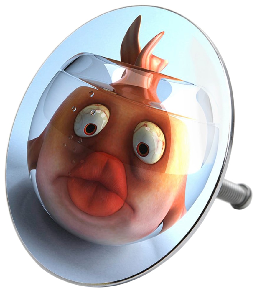 Sanilo Set d'accessoires de salle de bain »Goldfisch« bestehend aus WC-Sitz, Badteppich, Stöpsel, Seifenspender, WC-Bürste