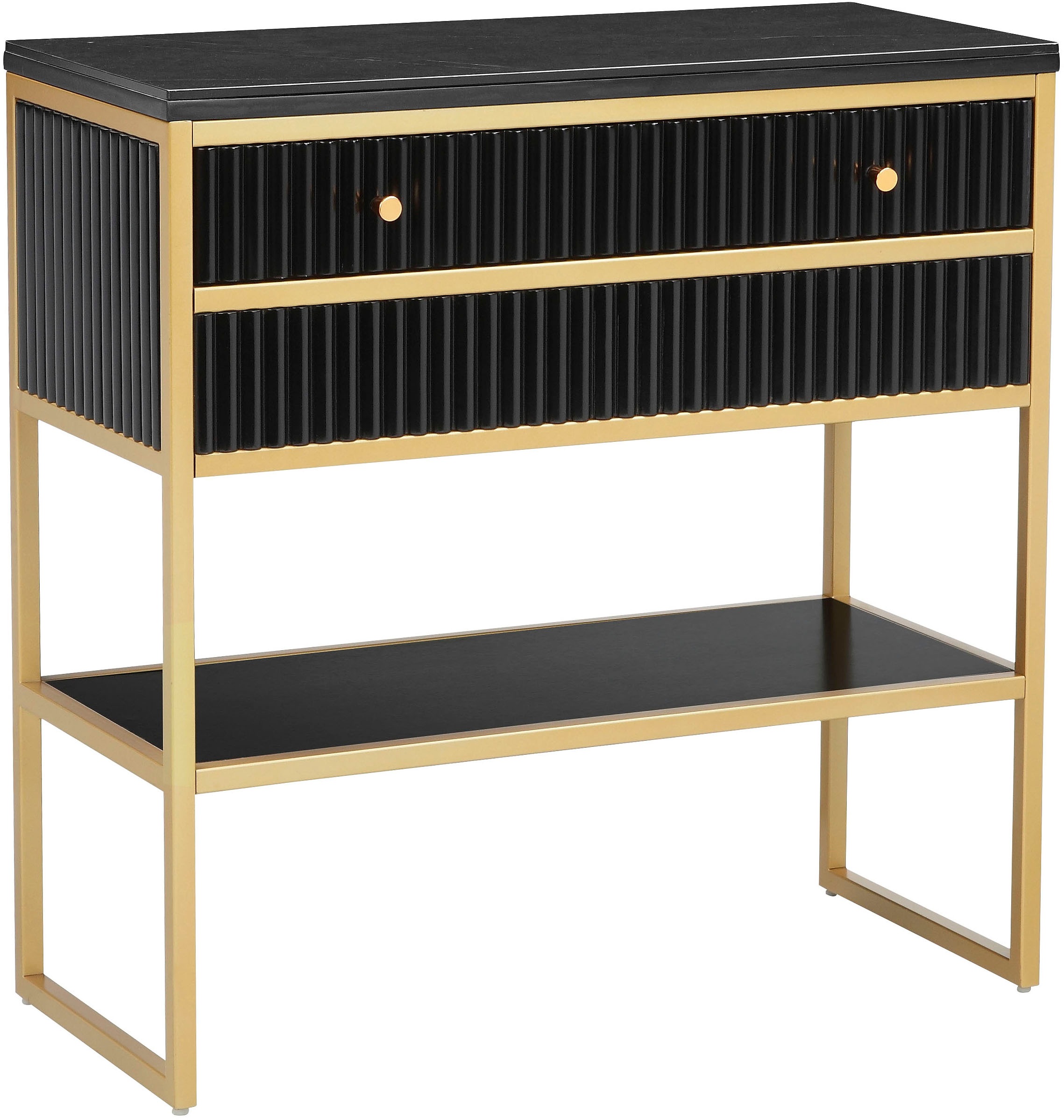 Image of GOODproduct Sideboard "Fleuriss" Keramikplatte, goldenes Gestell, FSC-zertifiziertem Holz, Breite 80 cm