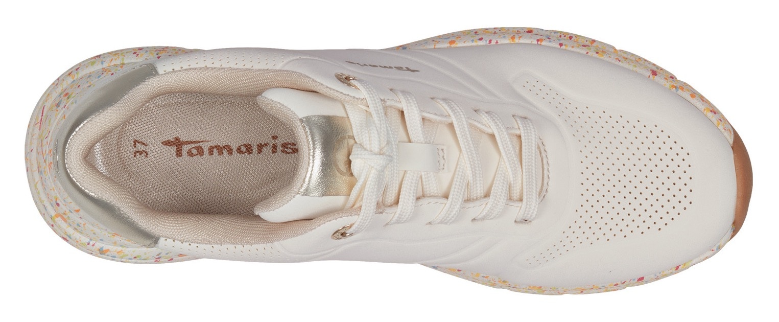 Tamaris Sneaker, mit gesprenkelter Laufsohle, Freizeitschuh, Halbschuh, Schnürschuh