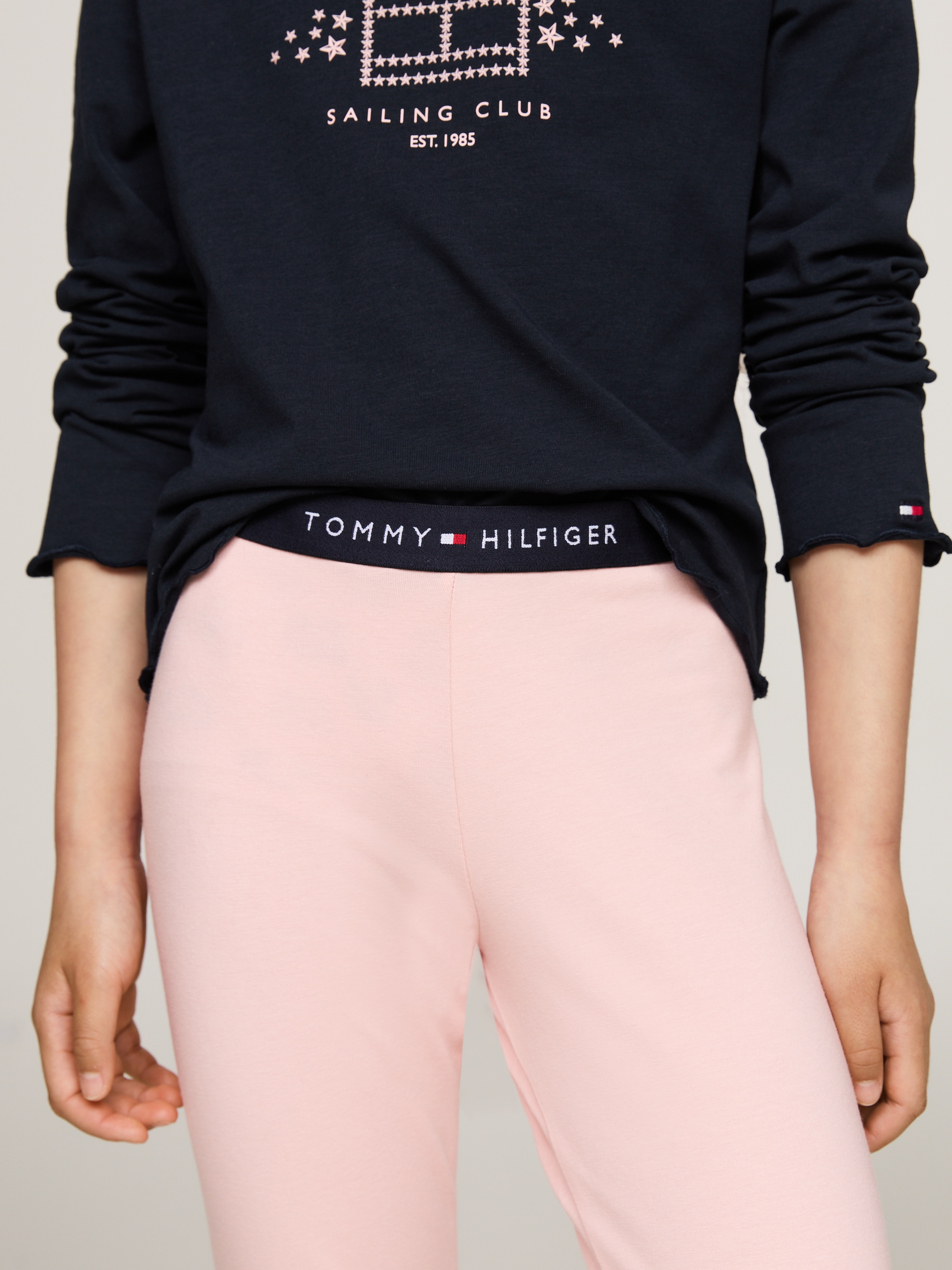 Tommy Hilfiger Underwear Pyjama »LS PJ LEGGING SET«, (Set, 2 tlg.), mit Babylock-Saum