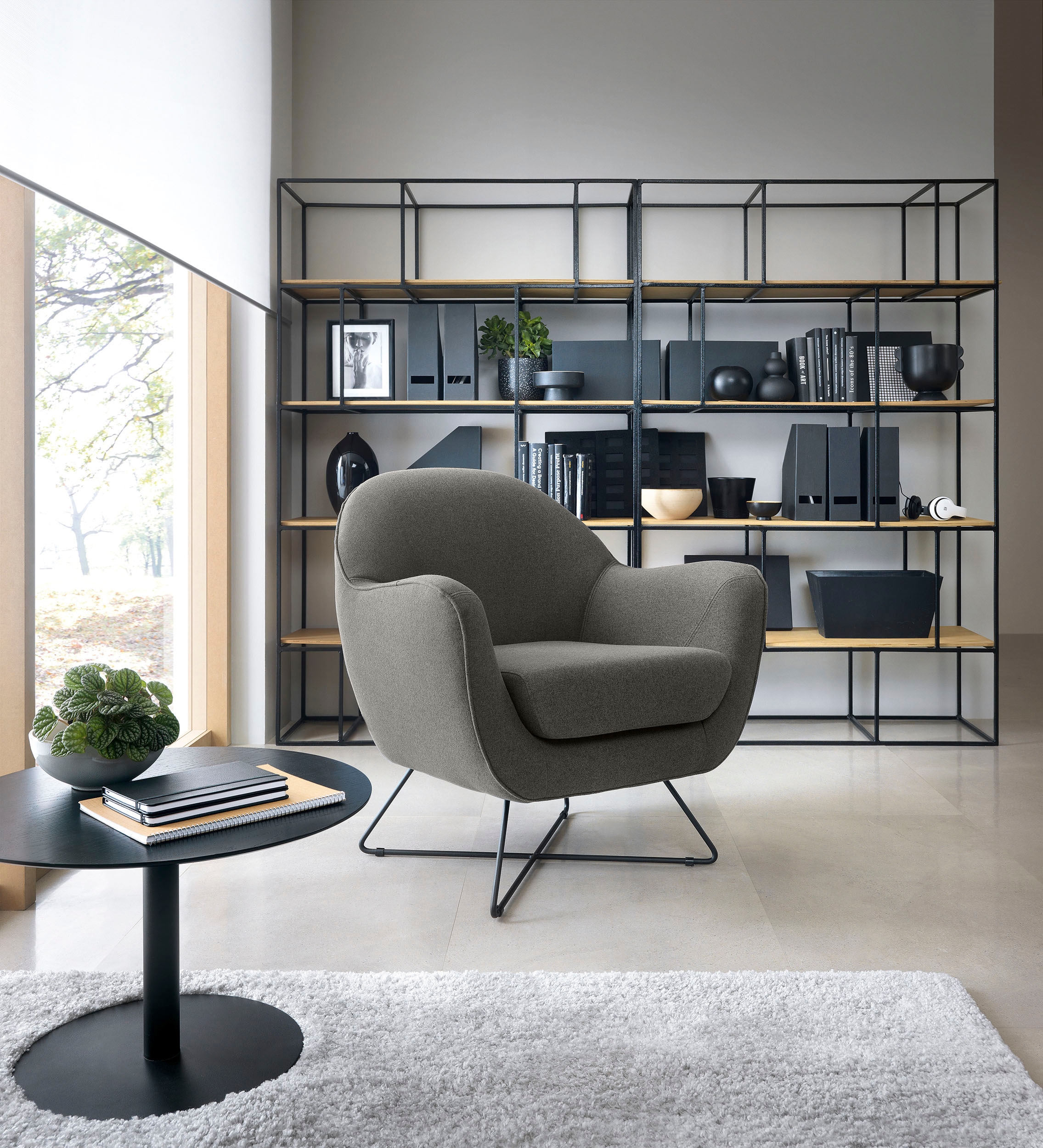 Image of TRENDMANUFAKTUR Sessel "Evora, Loungesessel, Designsessel" in zeitlosem Stil mit modernem Metallgestell