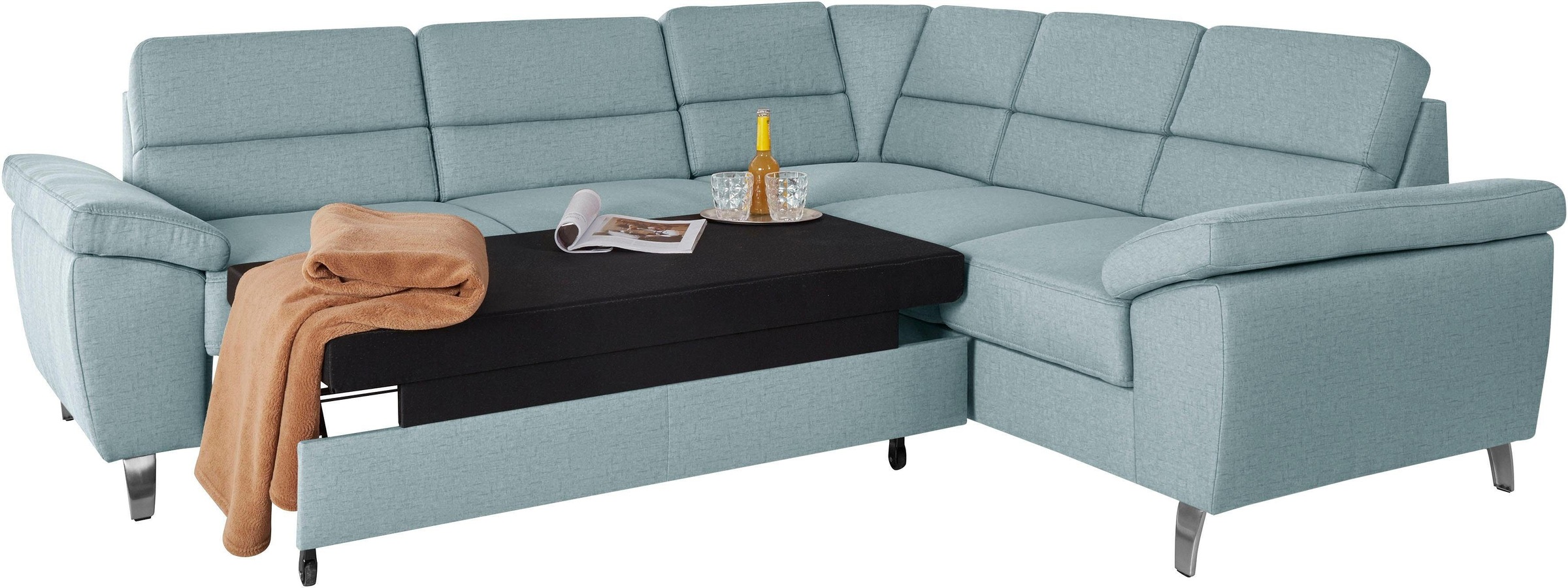 sit&more Ecksofa »Sorano L-Form«, wahlweise mit Bett- und Relaxfunktion, inkl. Bettkasten