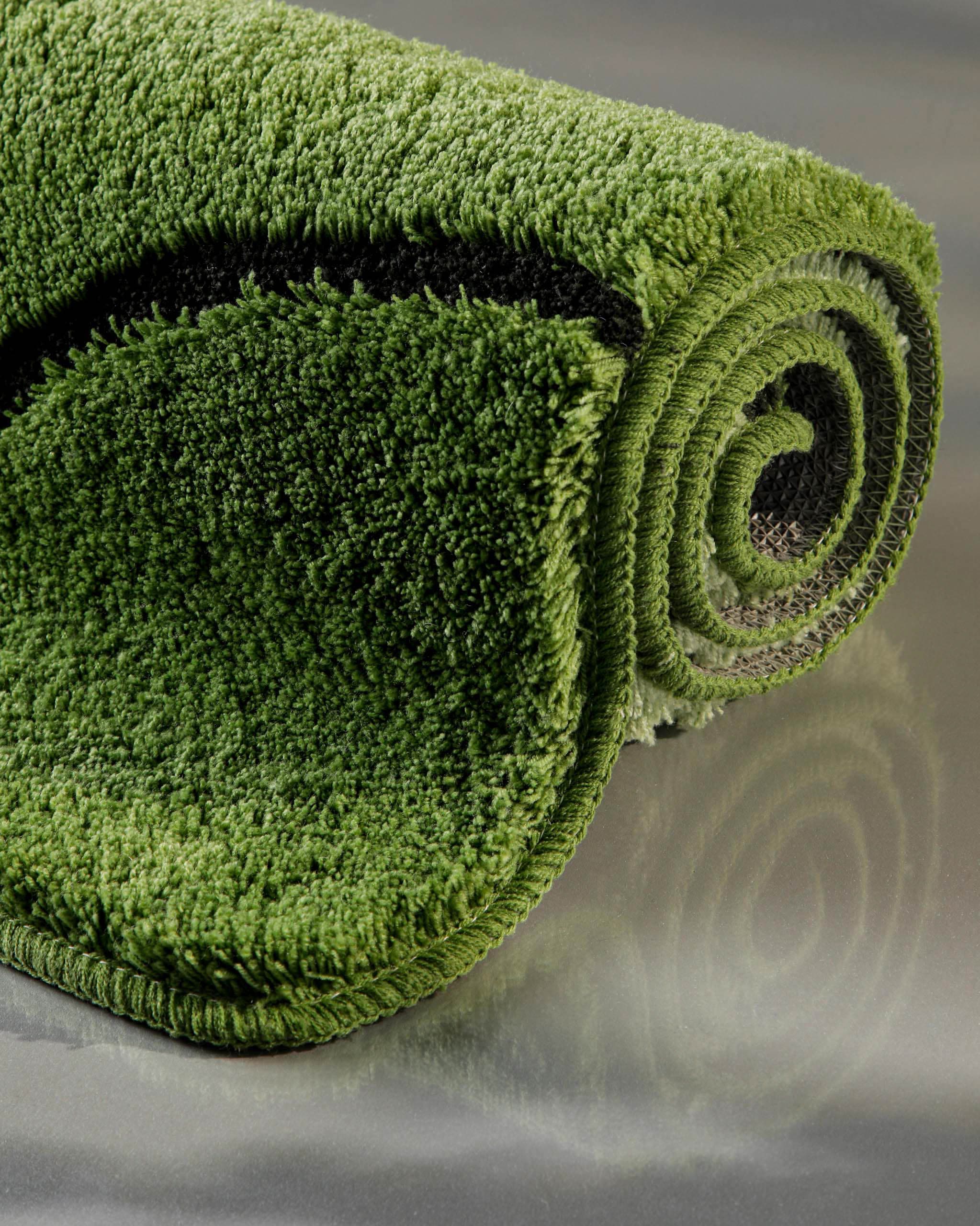 Homie Living Tapis de bain »Monte Cavo« Höhe 25 mm revêtement antidérapant Résistant | compatible chauffage au sol Tapis de bain, motif ondulé, doux, antidérapant, lavable, touffeté