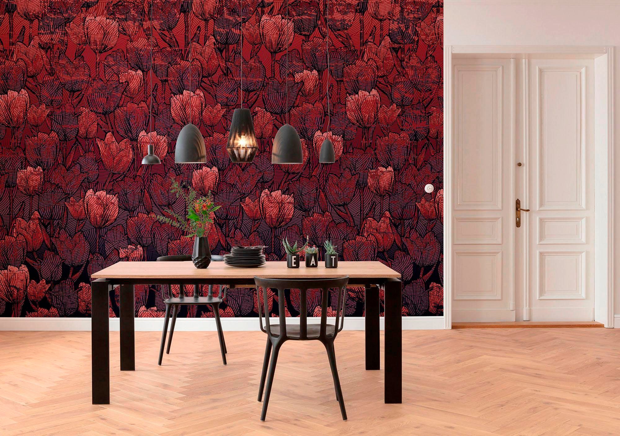 Komar Vliestapete »Digitaldruck Vlies - Tulipe - Grösse 400 x 280 cm«, bedruckt, Wohnzimmer, Schlafzimmer