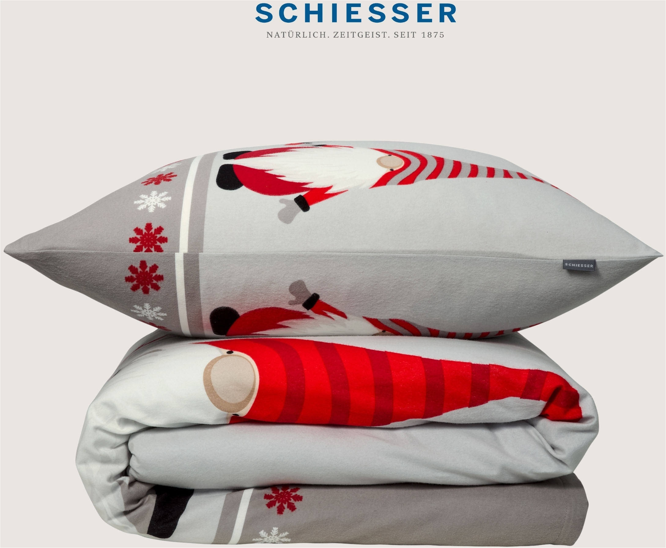 Schiesser Bettwäsche »Balduin aus weichem Baumwollflanell mit Winterprint« 2 Stk. Made in Green