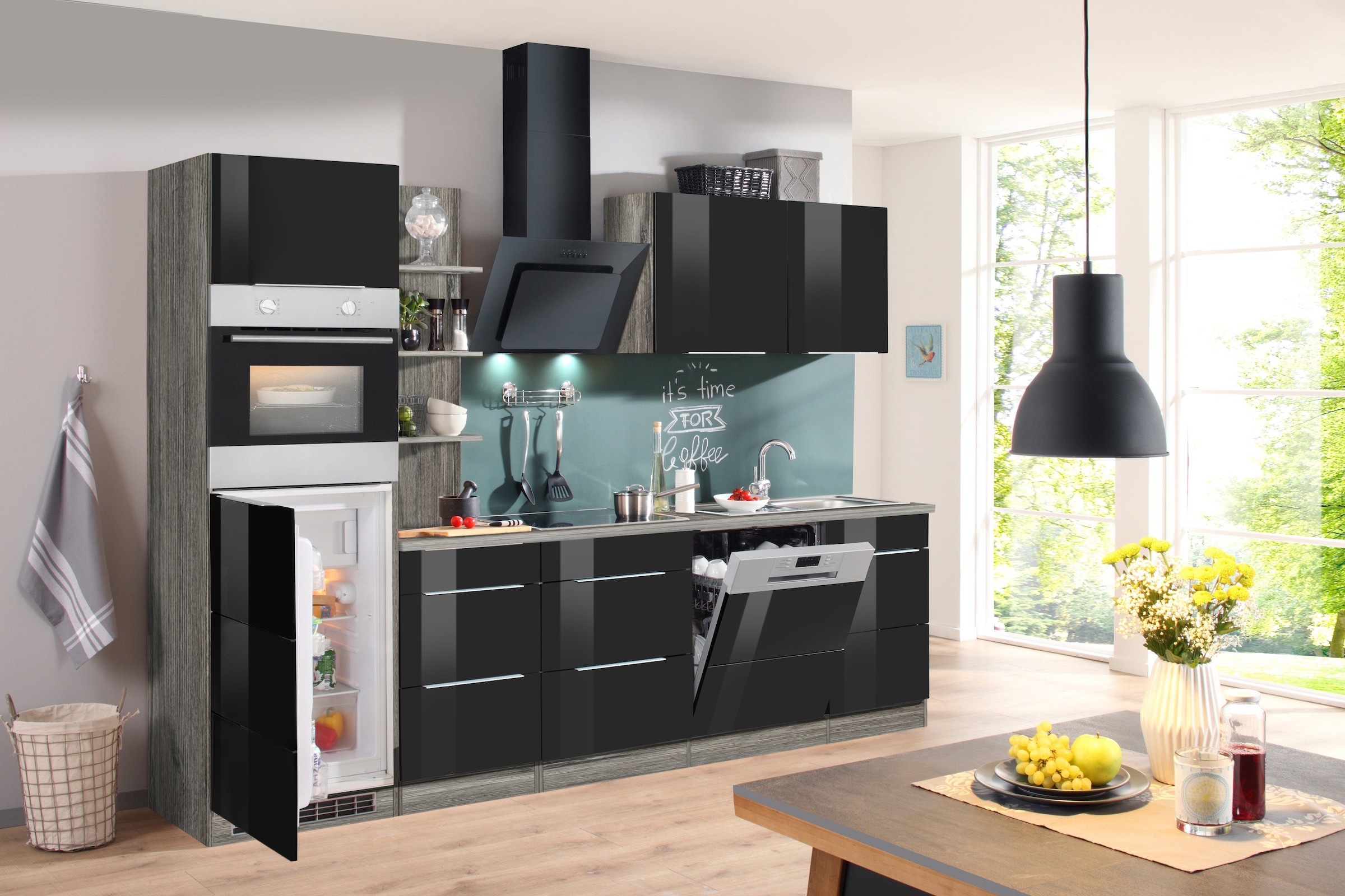 KOCHSTATION Backofen/Kühlumbauschrank »KS-Brindisi« 60 cm breit, 200 cm hoch