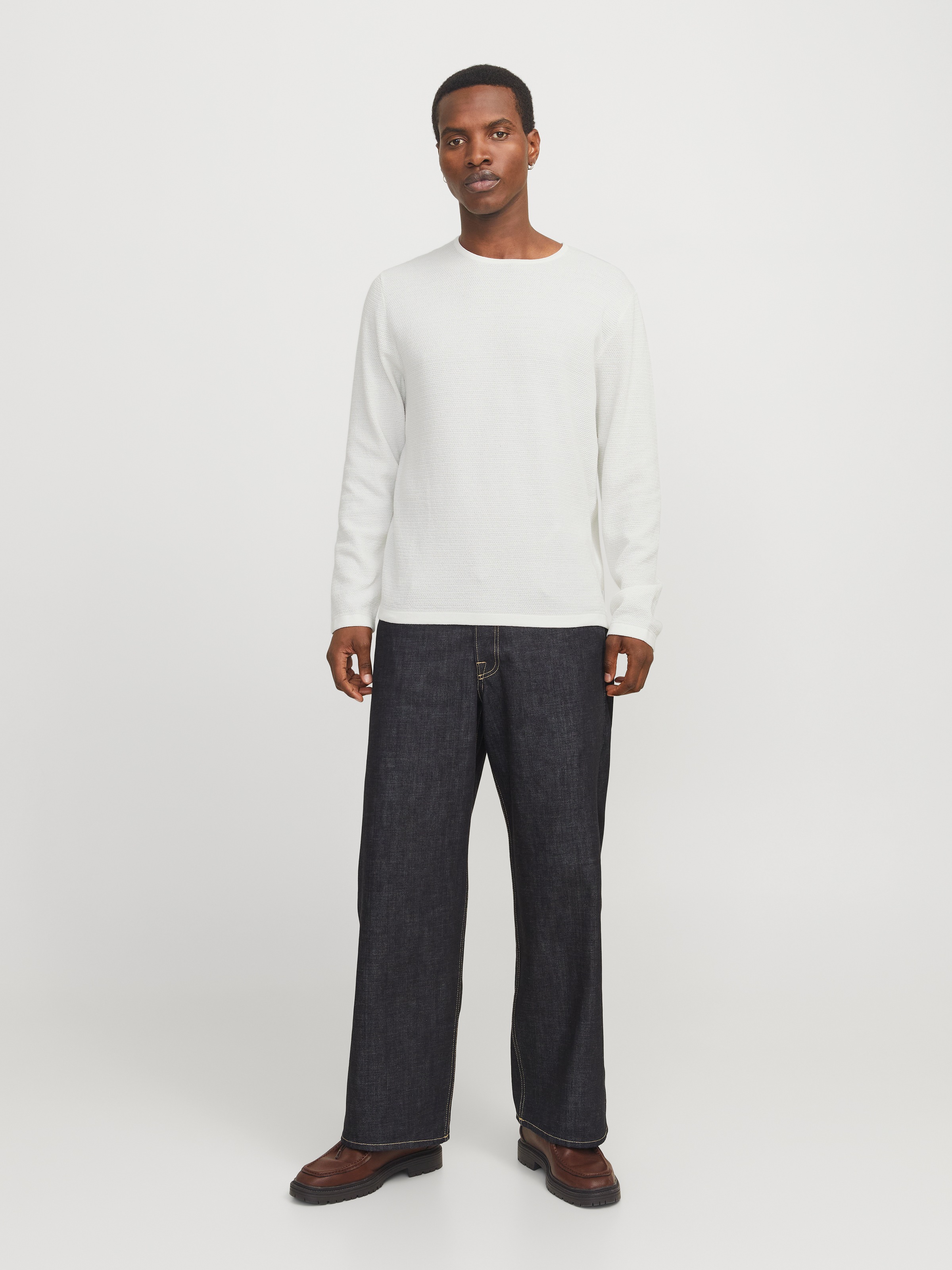 Jack & Jones Rundhalspullover »JJEGEORGE KNIT CREW NECK NOOS«, in Strick Optik