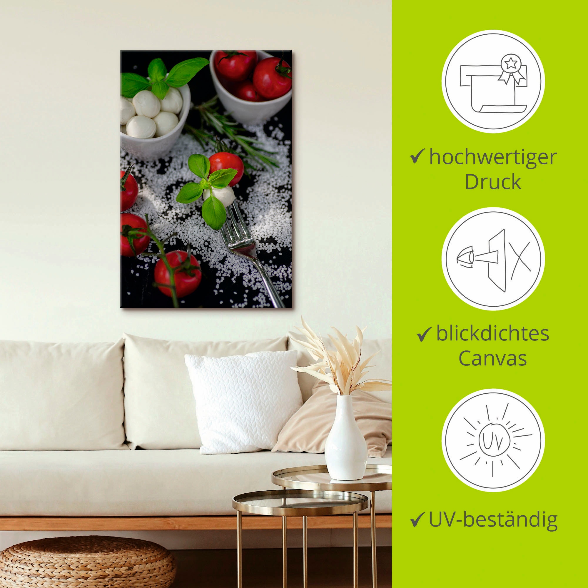 Artland Leinwandbild »Mediterranes aus der Küche« Lebensmittel 1 Stk. tlg. auf Holzrahmen gespannt