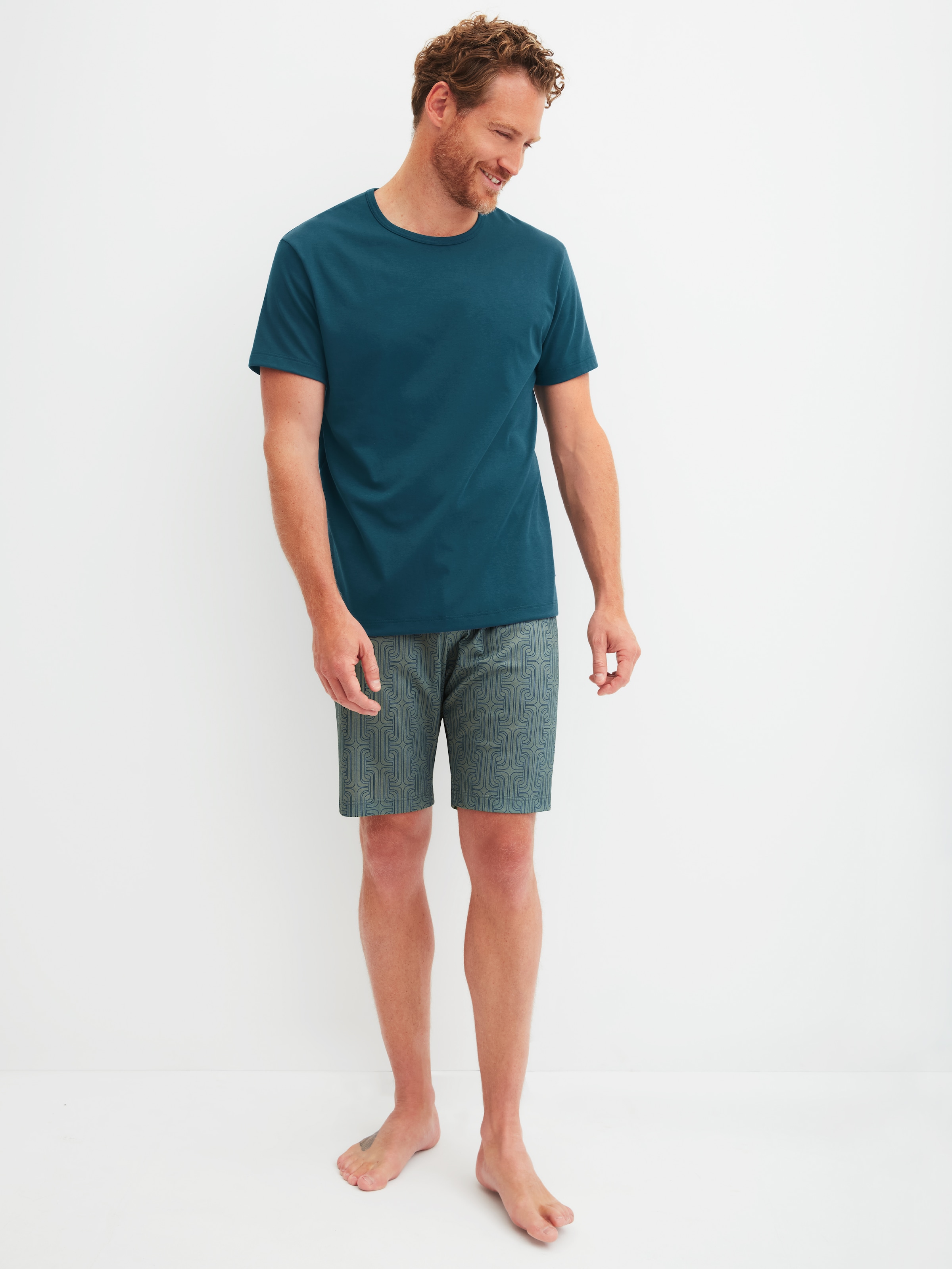 Image of CALIDA Pyjama "Relax Streamline 1" 2 tlg. mit Rundhalsausschnitt und kurzem Arm, weich, Interlock Qualität
