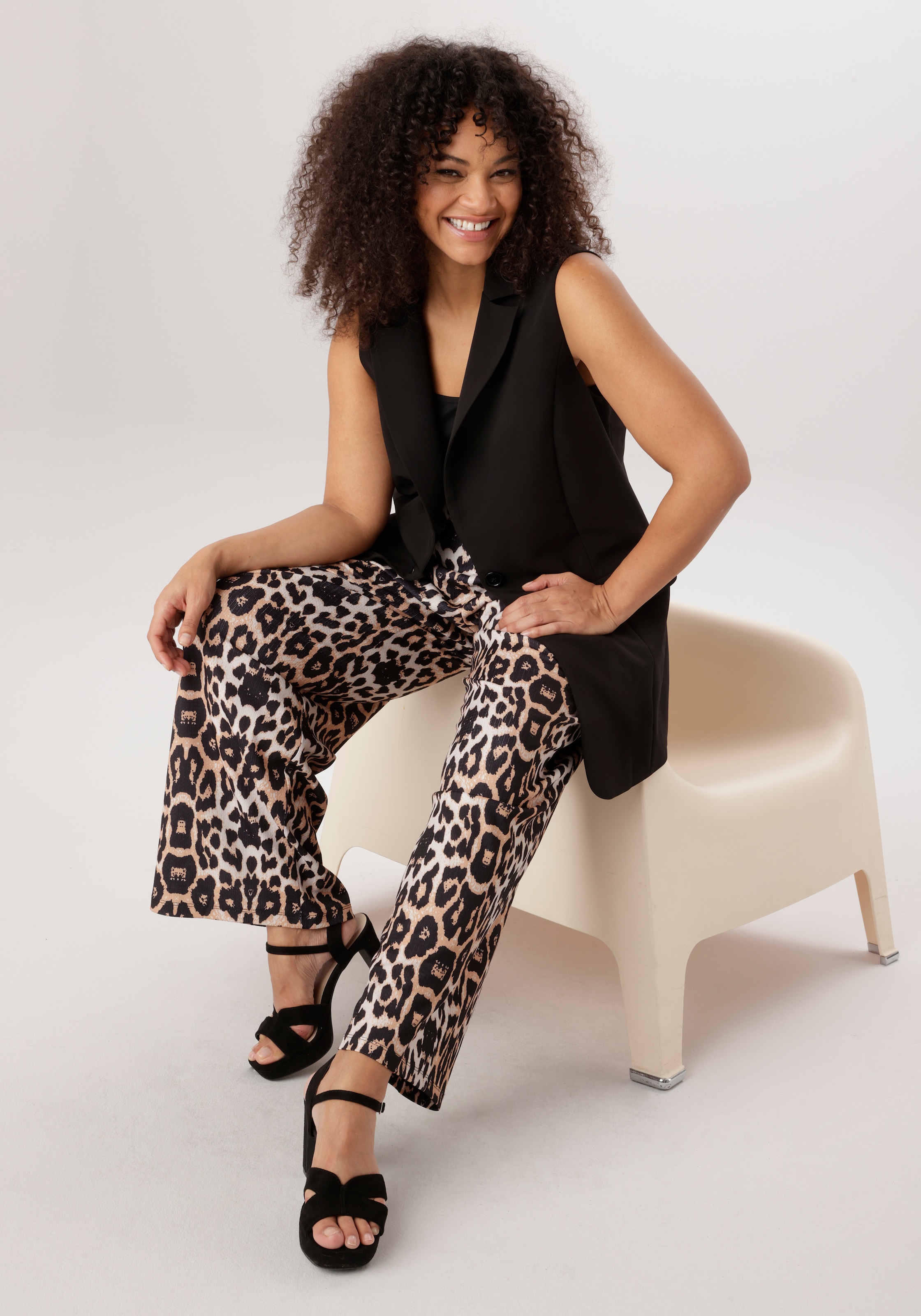 Aniston PLUS Schlupfhose  in trendigem Leoprint