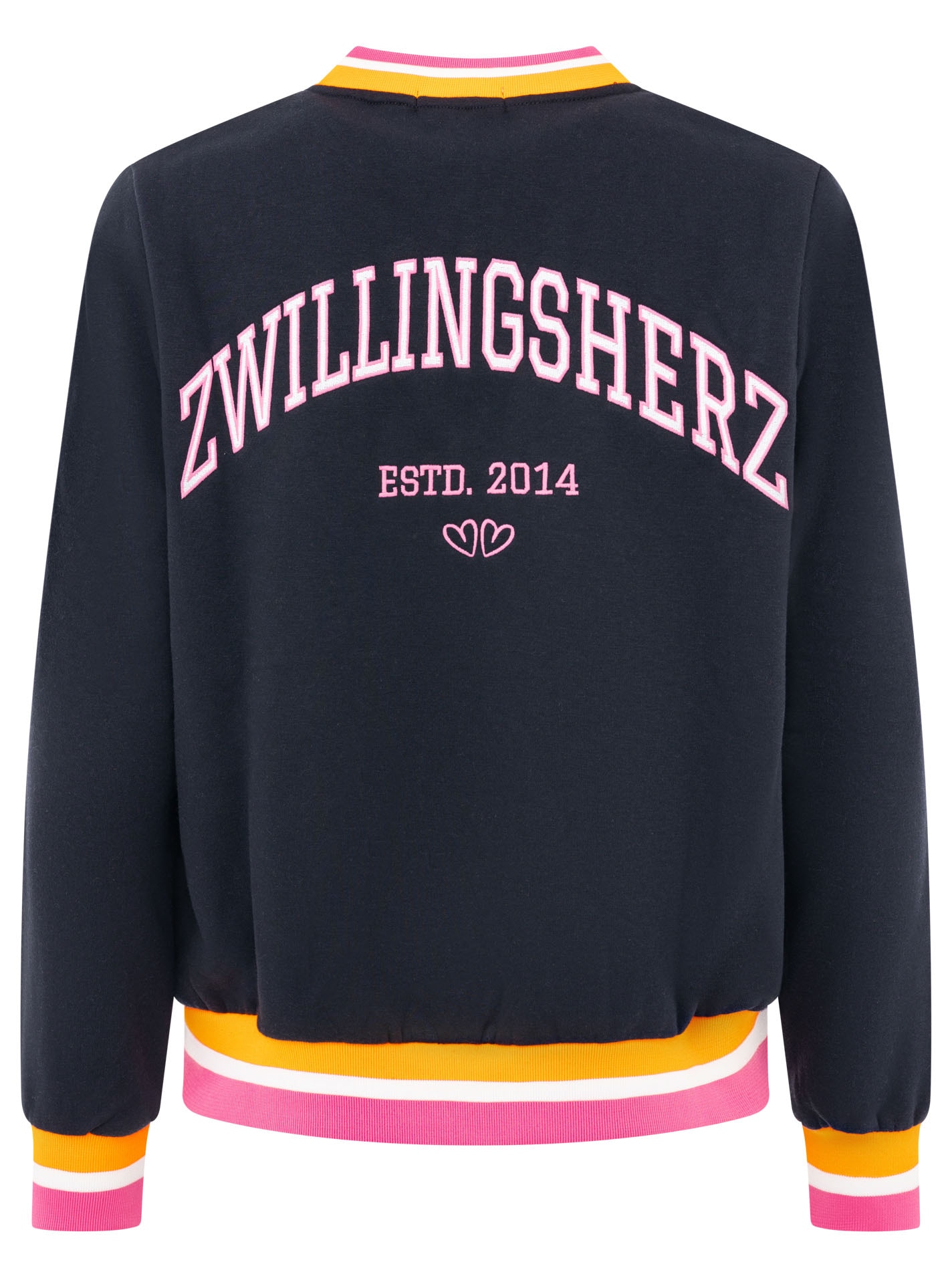 Zwillingsherz Veste sweat »"Zwillingsherz"« fermeture éclair intégrale, logo sur l'épaule, poignets rayés