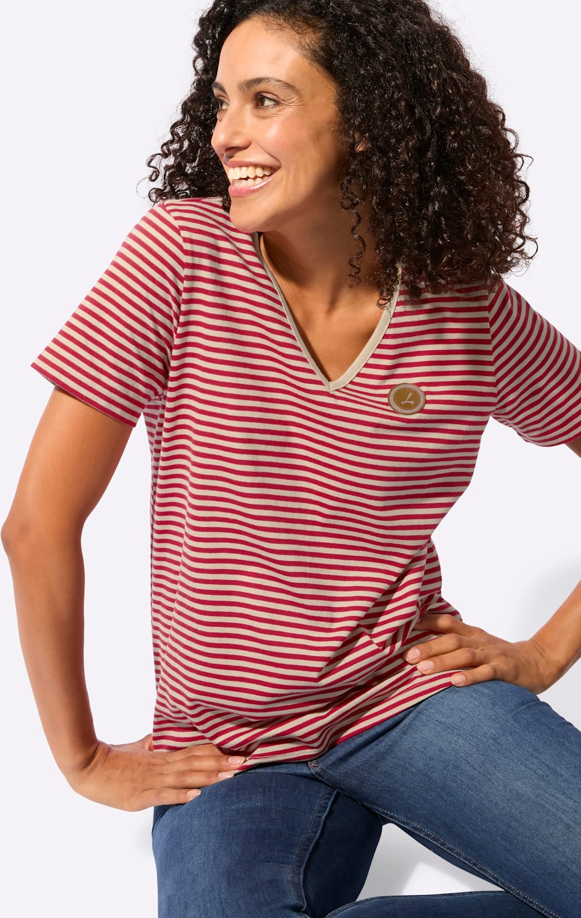 Casual Looks T-shirt en V »Ringelshirt« 1 pièces