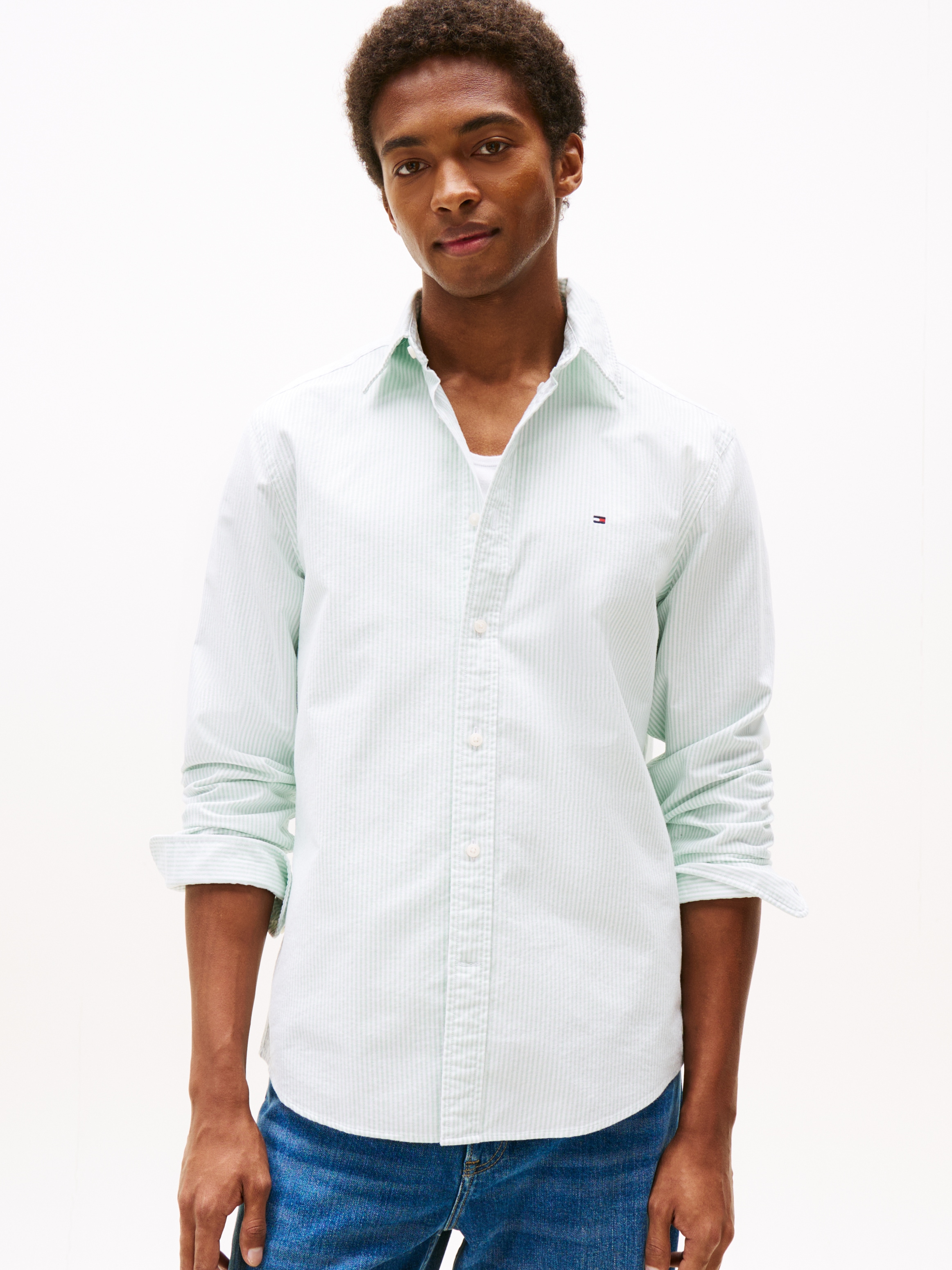 Image of Tommy Hilfiger Langarmhemd "HERITAGE OXFORD STRIPE Regular Fit SHIRT" Regular Fit Oxford Casual