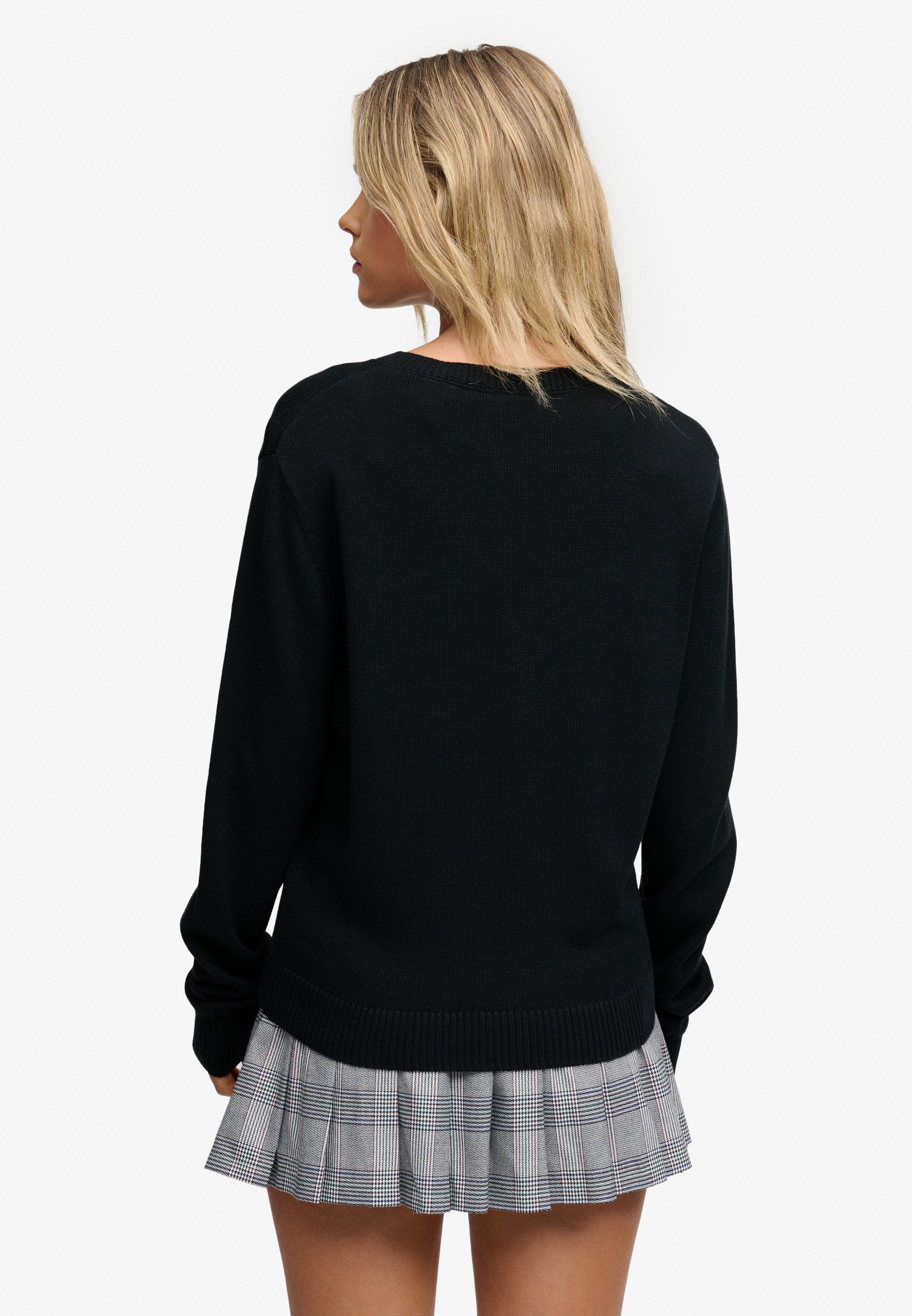 Superdry Strickjacke »ESSENTIAL SLOUCHY CREW CARDI« Baumwollmischung